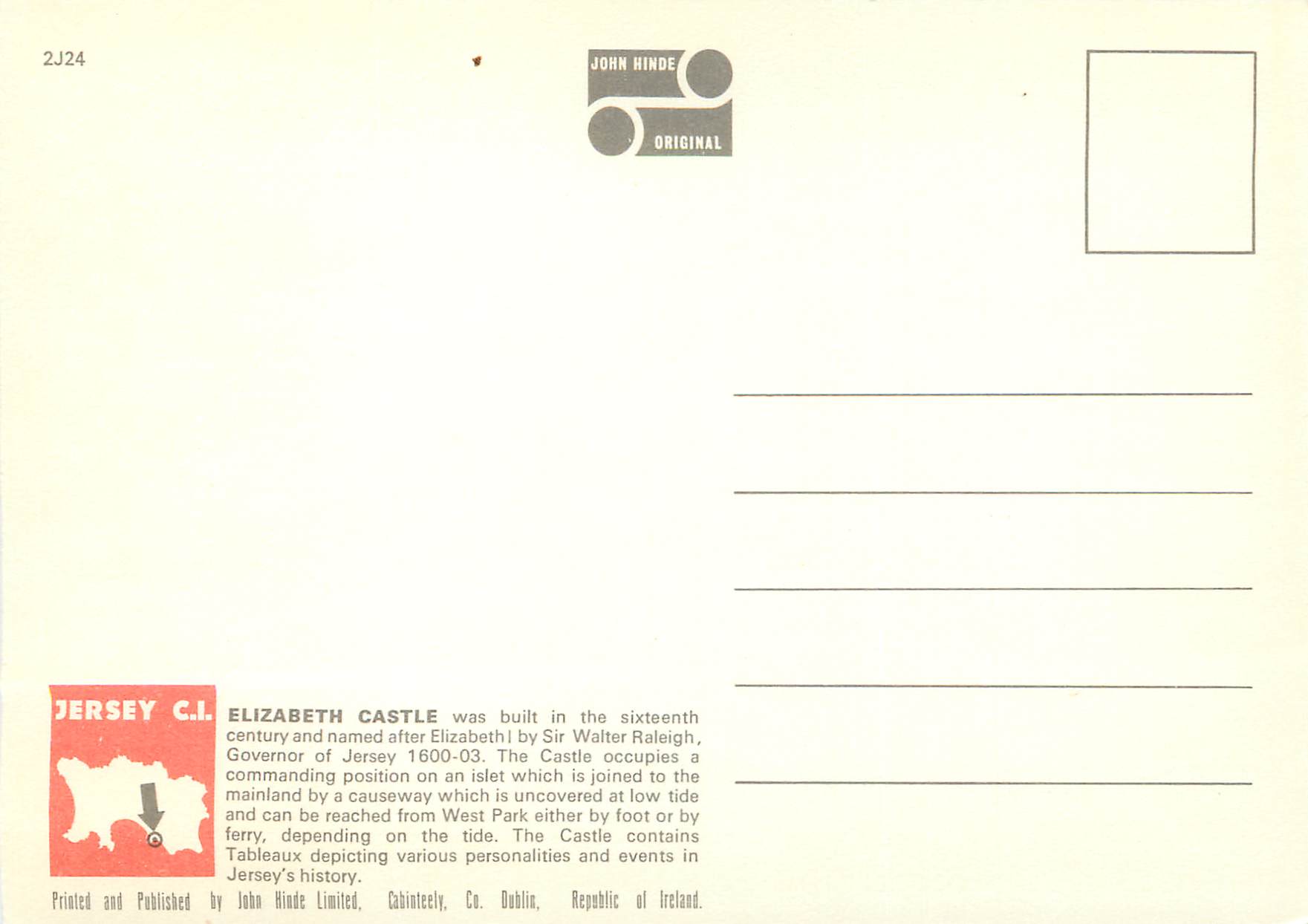 CPM The Harbour and Elizabeth Castle St Helier Jersey CI Bateau Sealink — Verso
