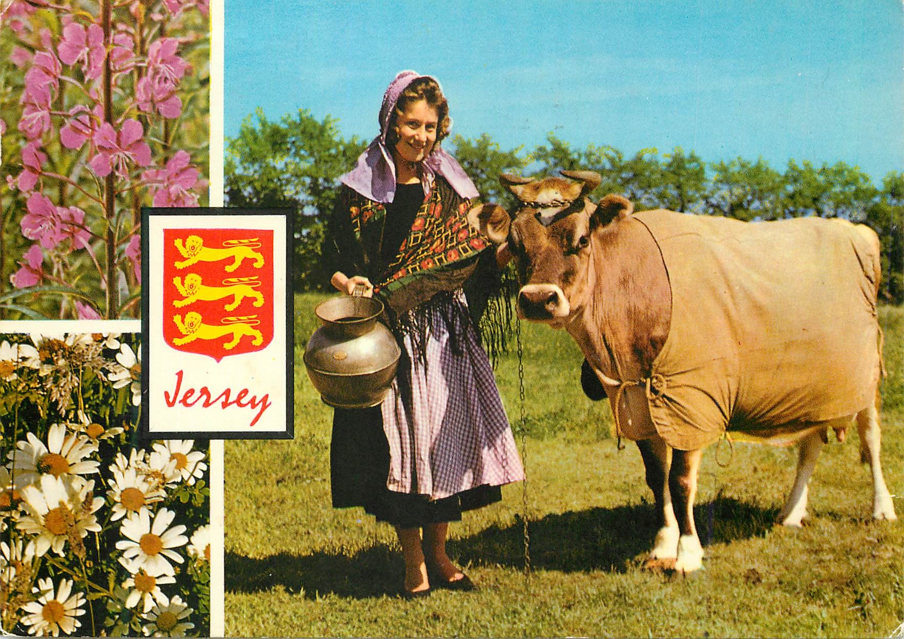 CPM Jersey Milkmaid with Jersey Cow Jersey CI Vache