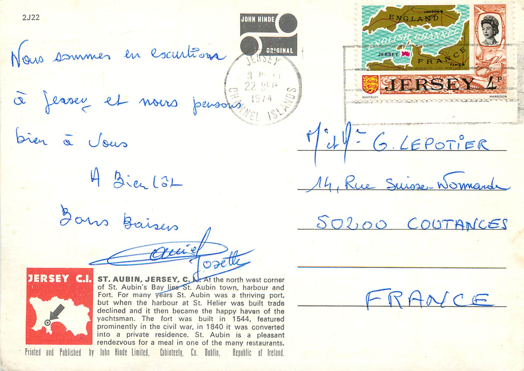 CPM St Aubin's Bay and Harbour Jersey CI — Back