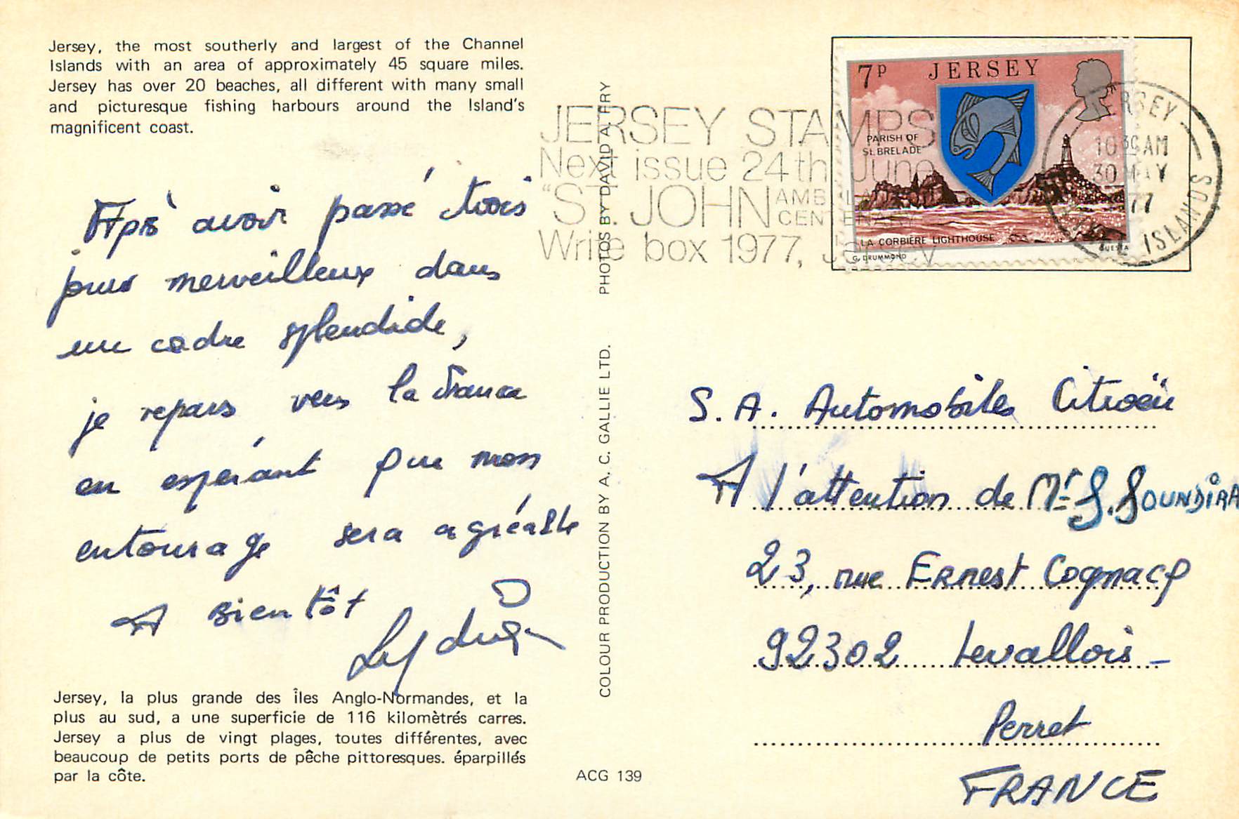 CPM Greetings From Jersey La Plus Grande Des Iles Anglo Normandes et La Plus au Sud — Verso