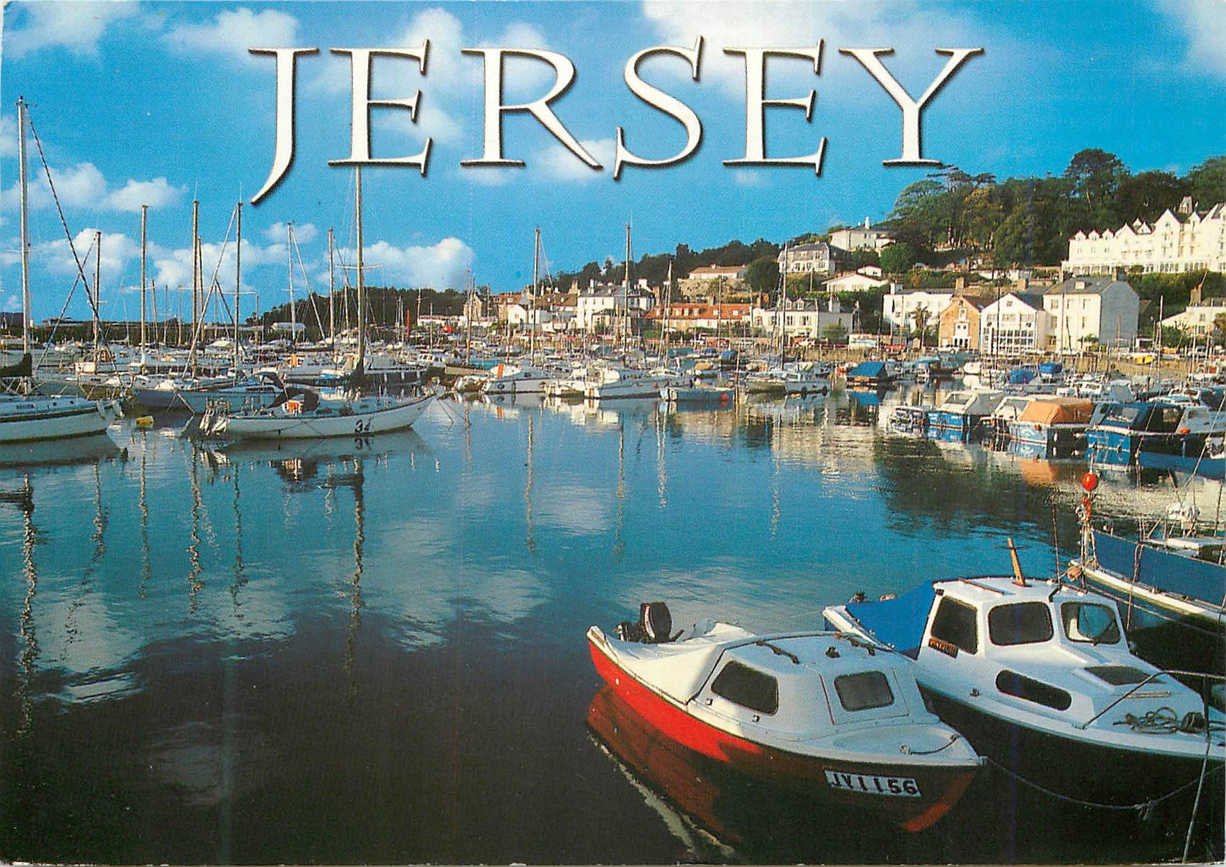 CPM Jersey 14 Miles from France A 23 Km de la France Jersey est la Plus Grande et la Plus au Sud des Iles Anglo Normande