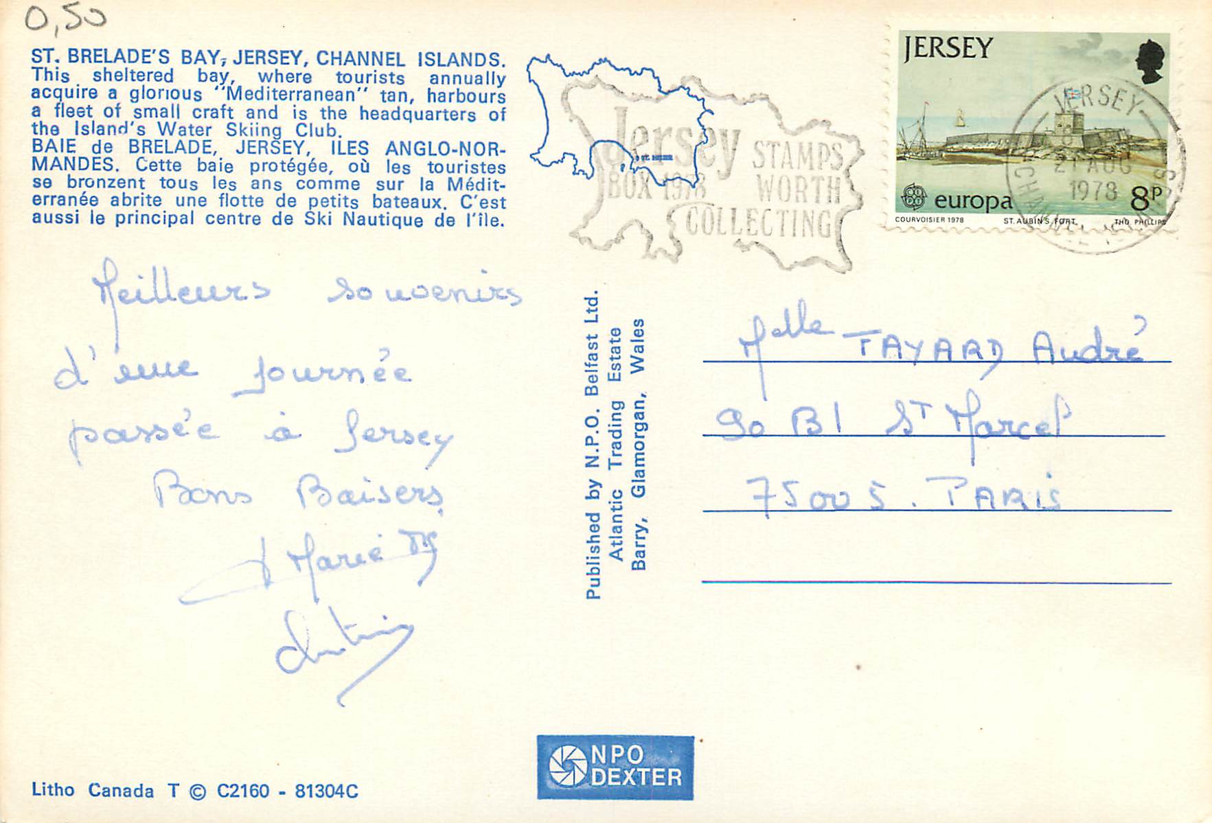 CPM St Brelade's Bay Channel Islands Jersey — Rückseite