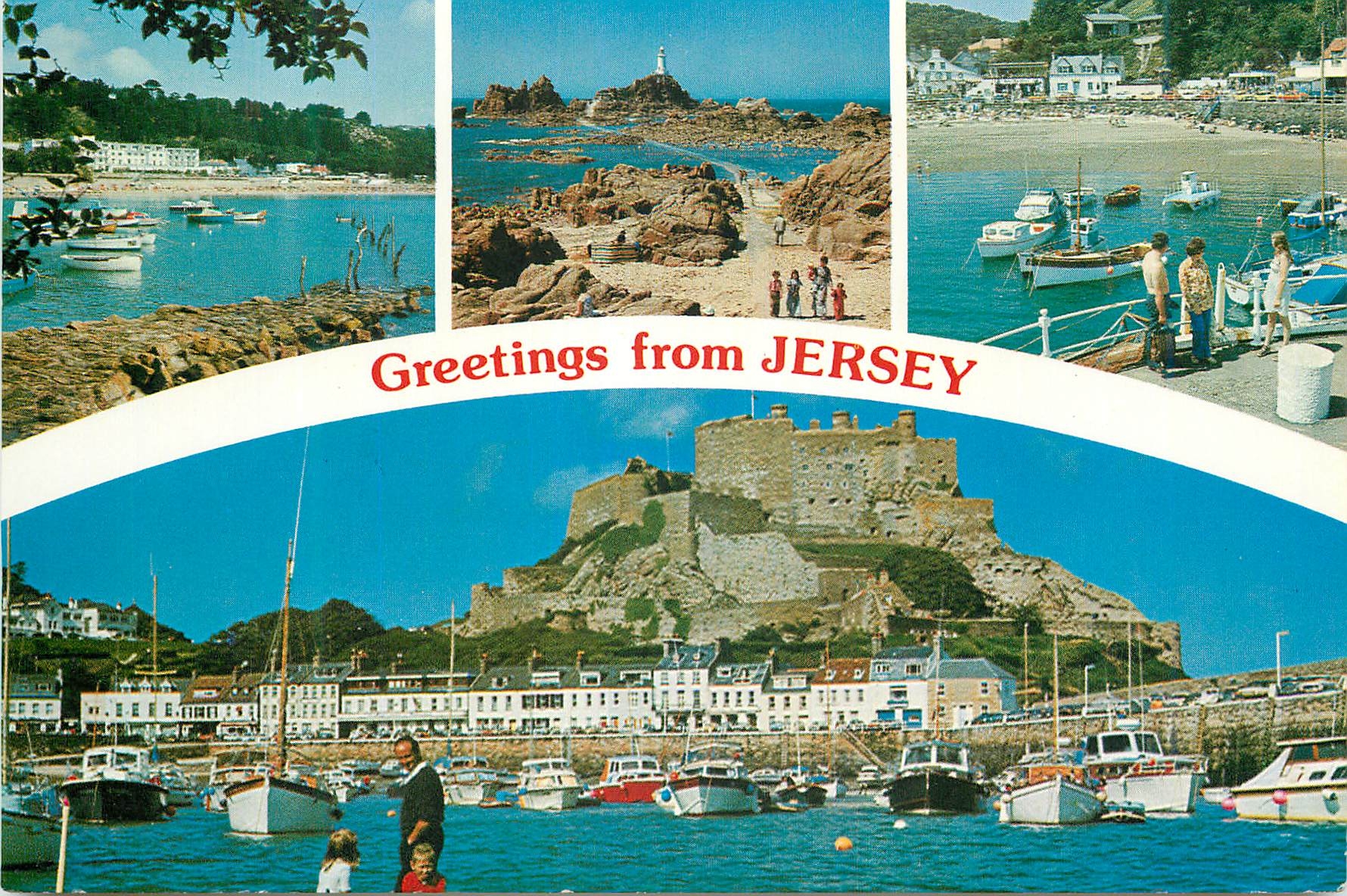 CPM Greetings From Jersey a une Superficie de 116 Kilometres carres