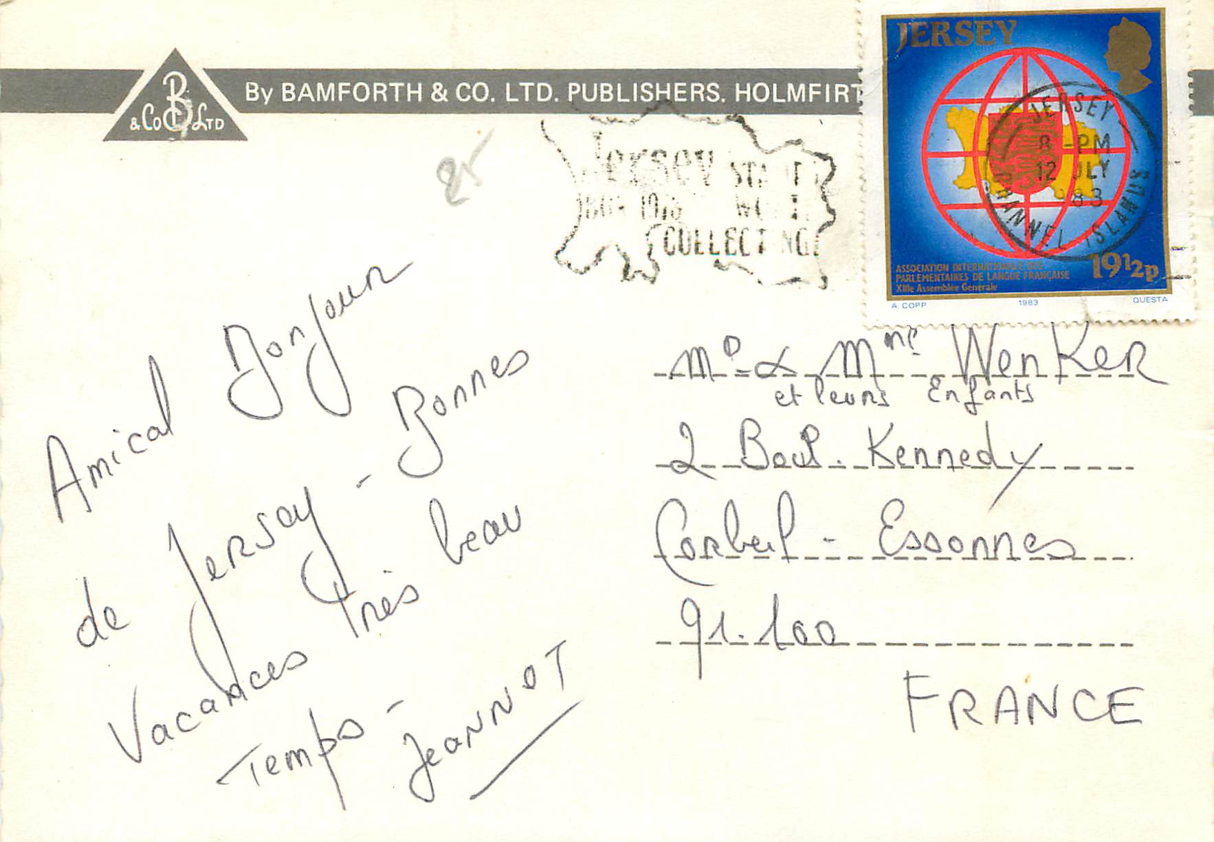 CPM St Brelade's Bay and Ouaisne Bay Jersey Channel Islands — Verso