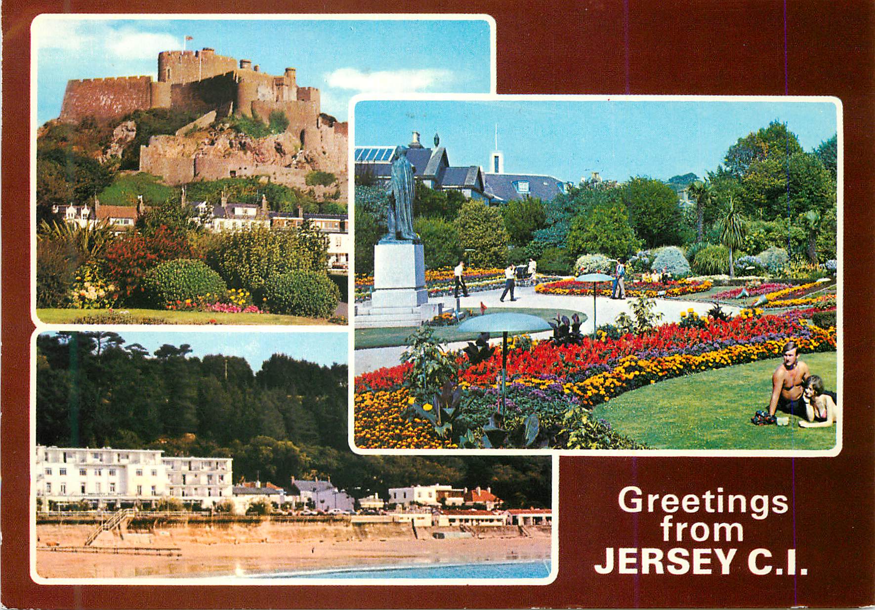 CPM Greetings From Jersey Mont Orgueil Castle St Brelade's