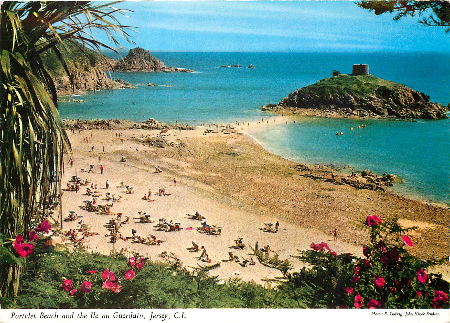 CPM Portelet Beach and the Ile au Guerdain Jersey CI