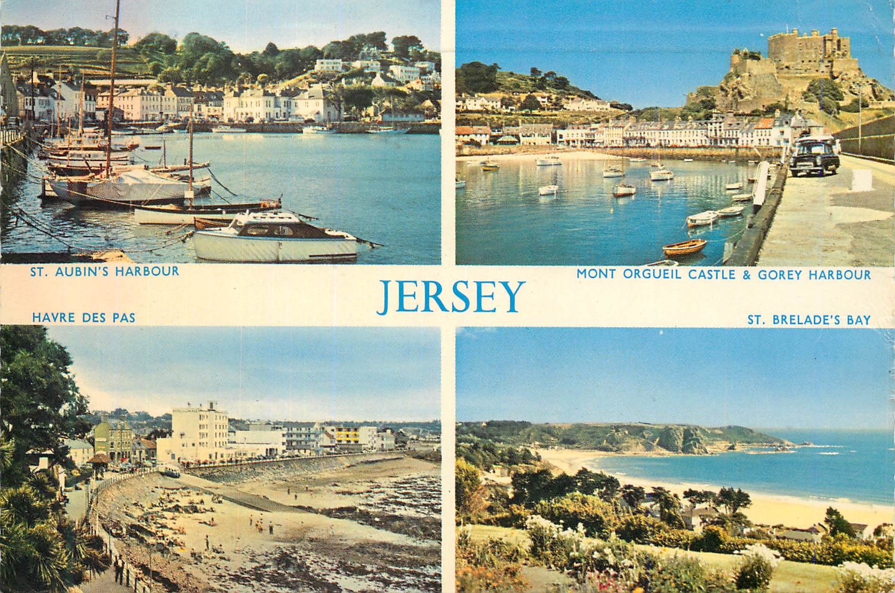 CPM Jersey St Aubin's Harbour Havre des Pas Mont Orgueil Castle Gorey Harbour St Brelade's Bay