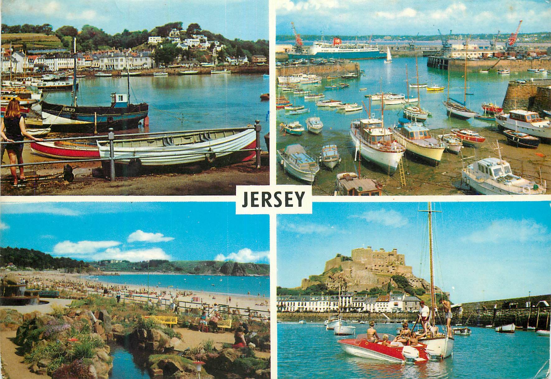 CPM St Aubin's Harbour St Helier St Brelades Bay Mont Orgueil Castle