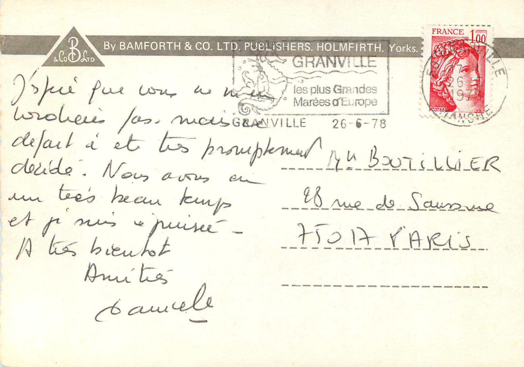 CPM Havre des Pas Jersey Channel Islands — Rückseite
