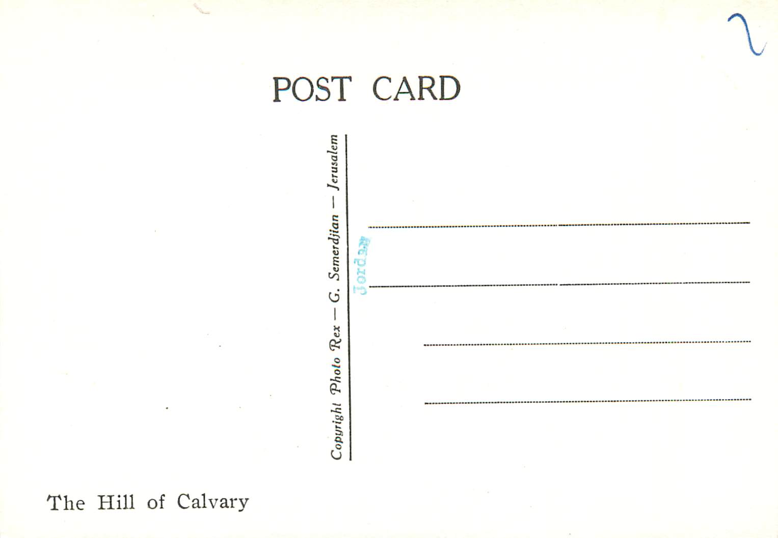 CPM The Hill of Calvary — Back