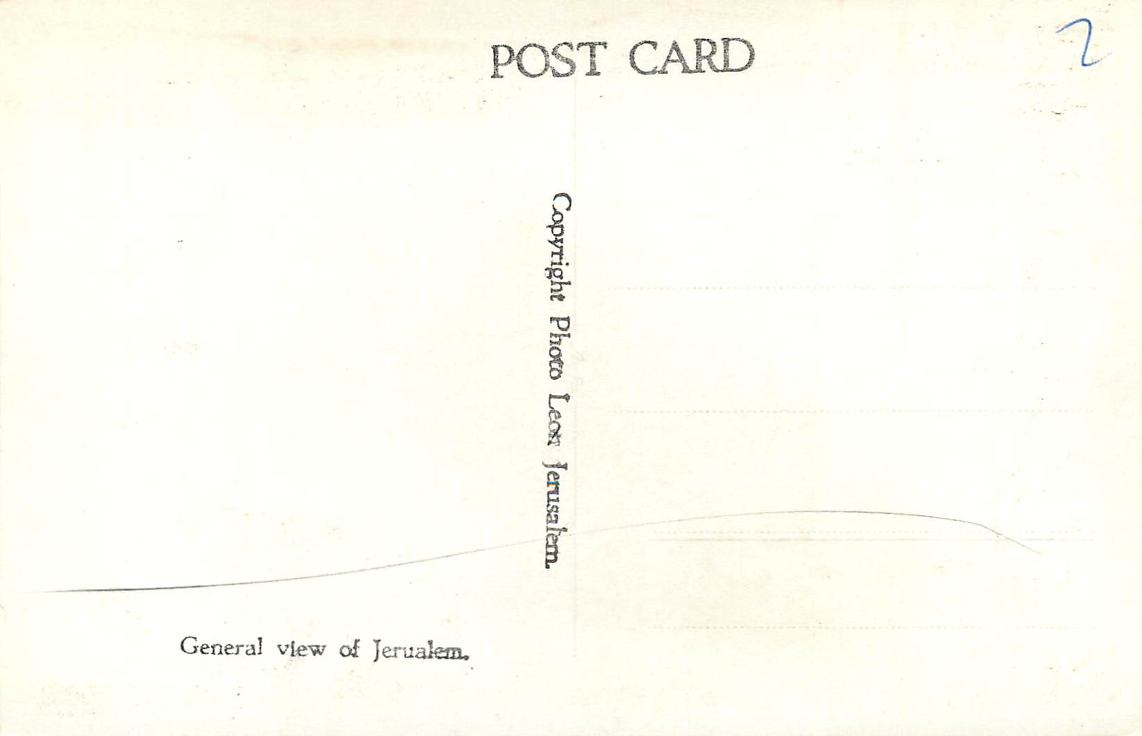 CPM General View of Jerusalem — Verso