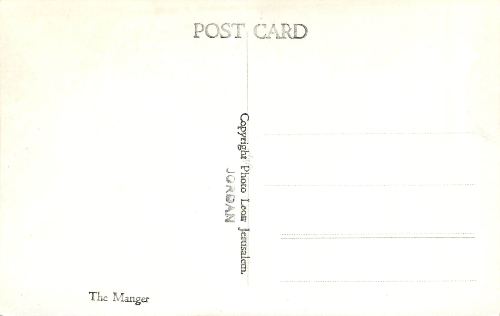 CPM The Manger — Verso