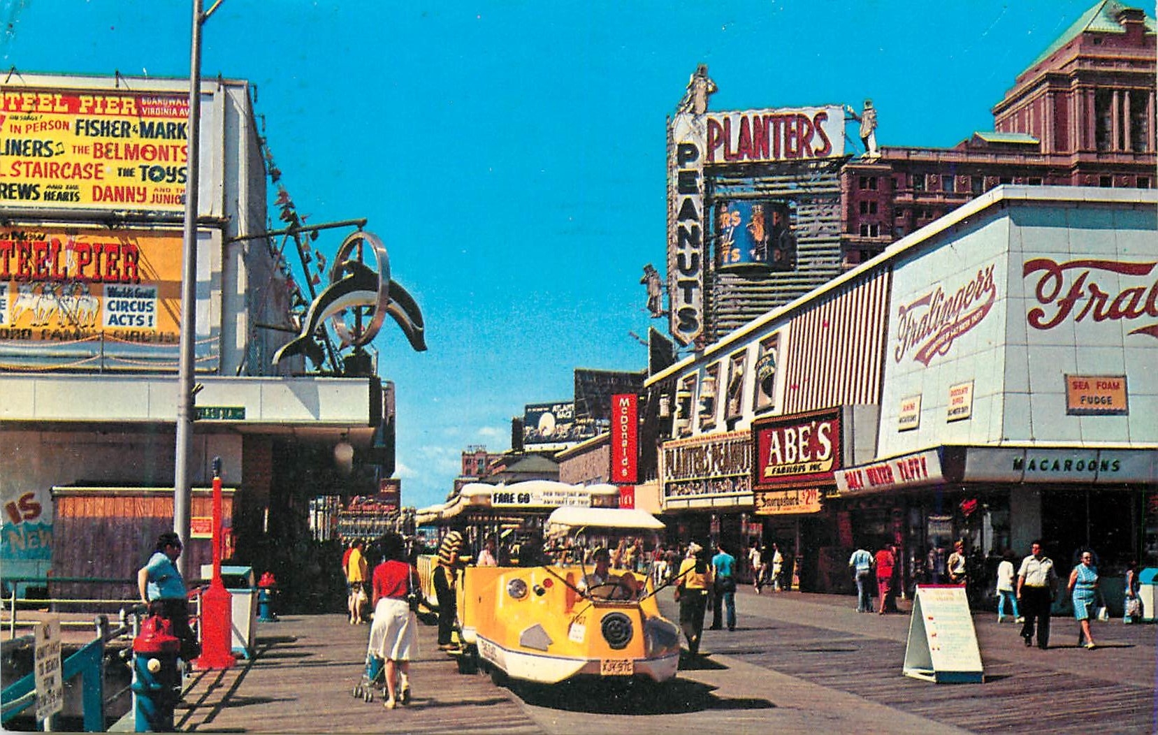 CPM Atlantic City NJ View of the Boardwalk looking South from Virginia Avenue