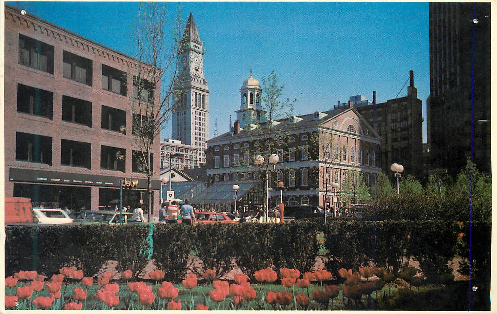CPM Part of The Newly Renovated quincy Market area Showing The Famous Faneuil Hall and Custom House Tower in the Backgro