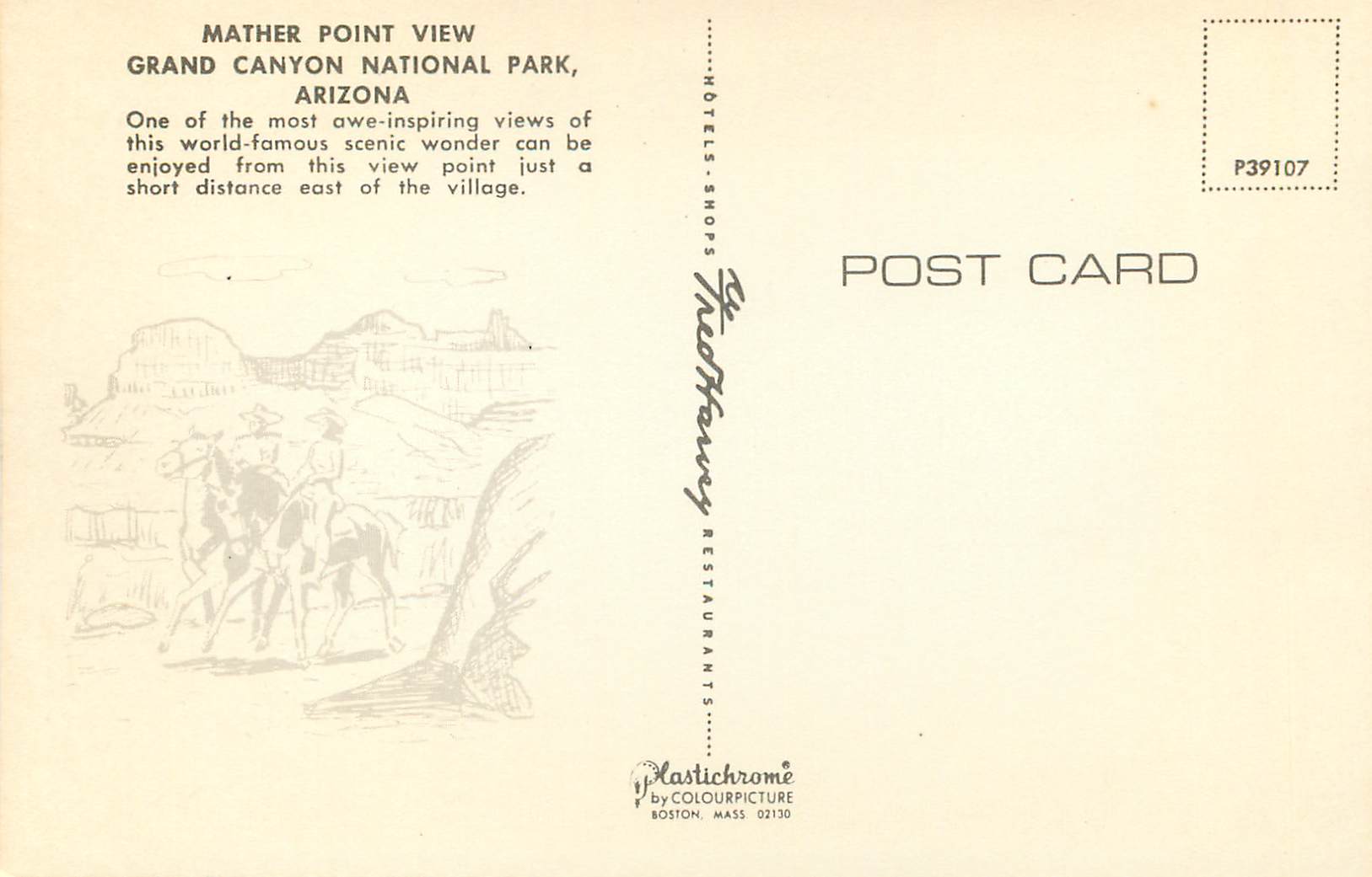Mather Point View — Grand Canyon National Park, Arizona — Plastichrome by Colourpicture — Achterkant