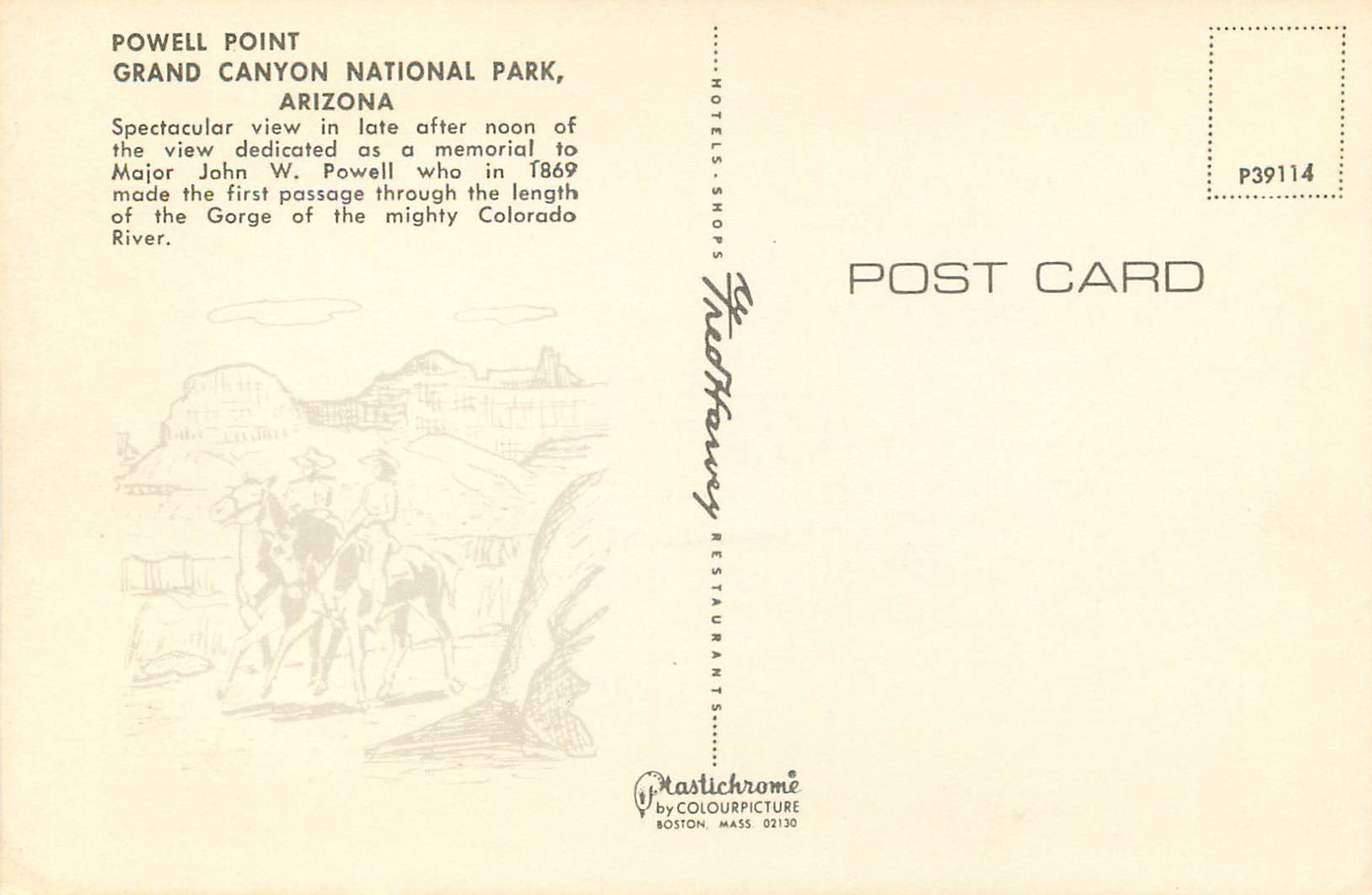 CPM Grand Canyon National Park Arizona Powell Point — Back
