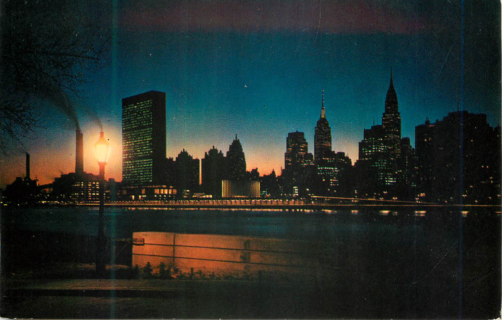 CPM Midlown Manhattan Skyline With United Nations Building From Across the East River