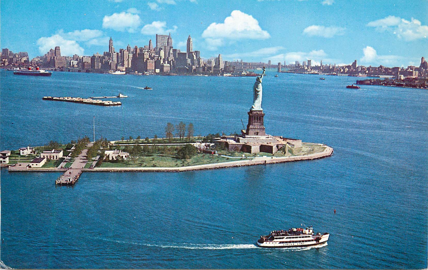 CPM Lower New York Harbor Showing the State of Liberty and  New York Skyline in the Background