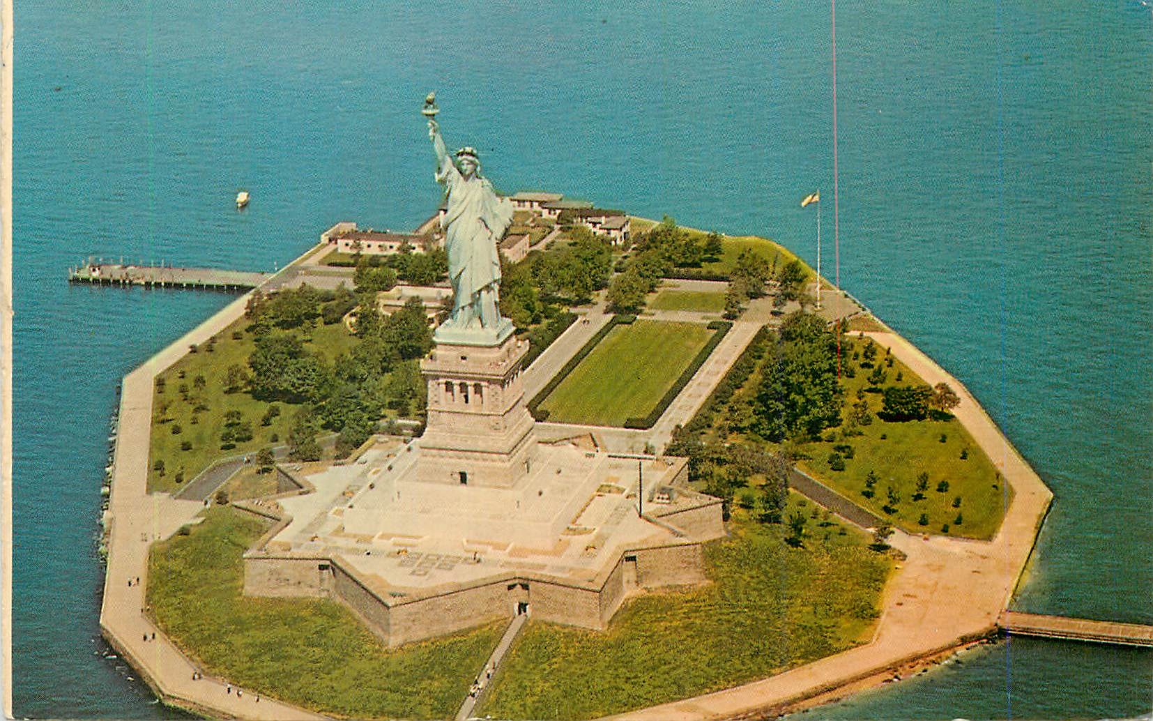 CPM State of Liberty Island in New York Harbor