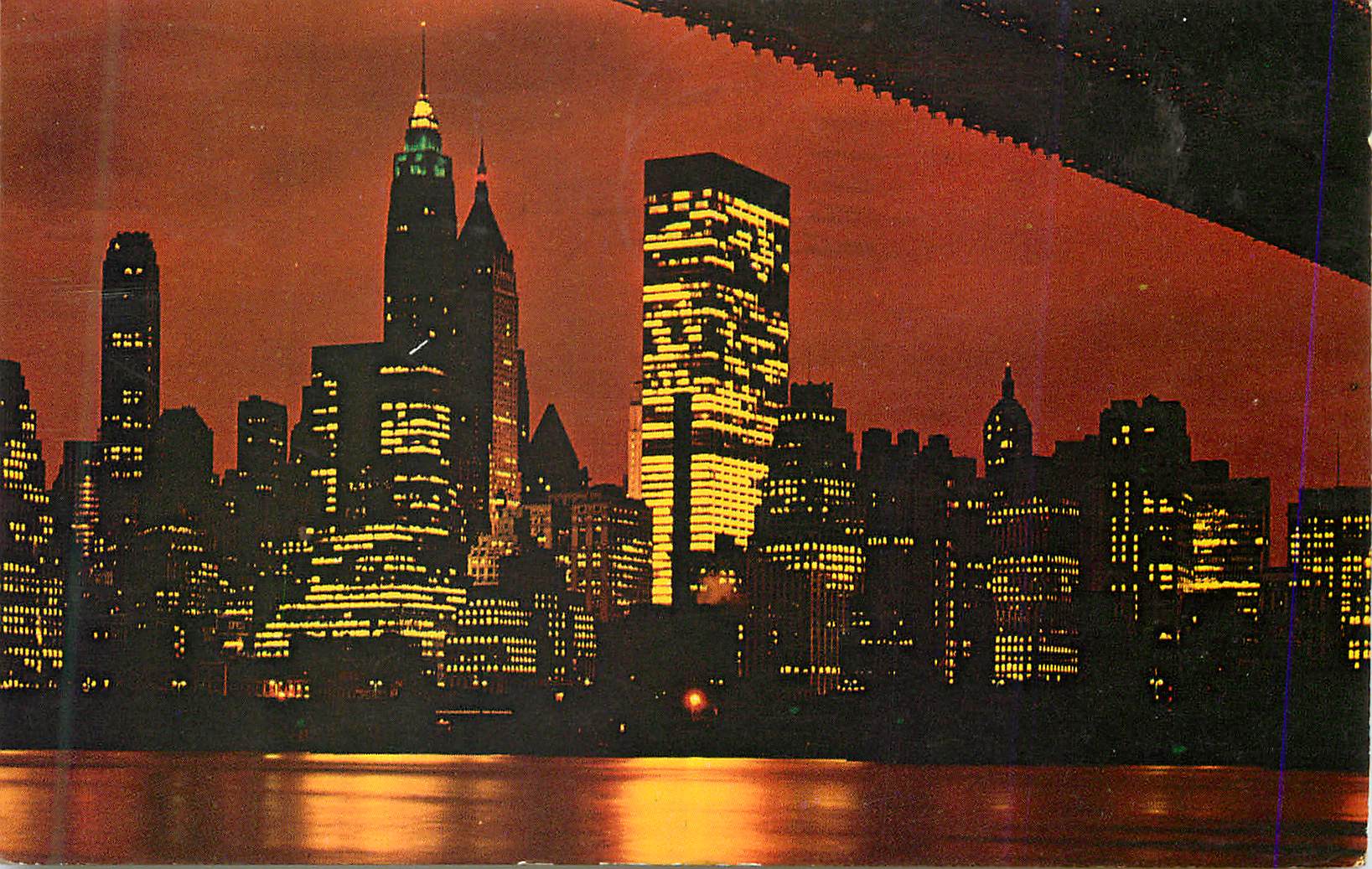 CPM Night View of Lower Manhattan