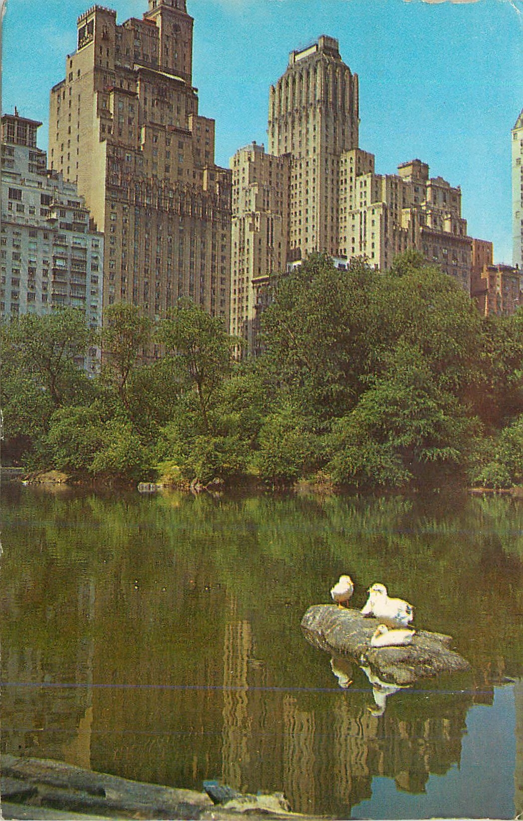 CPM Central Park Looking South accors the Lake in Central Park Can Be Seen the skyscrapers that Rim the Park on all Side
