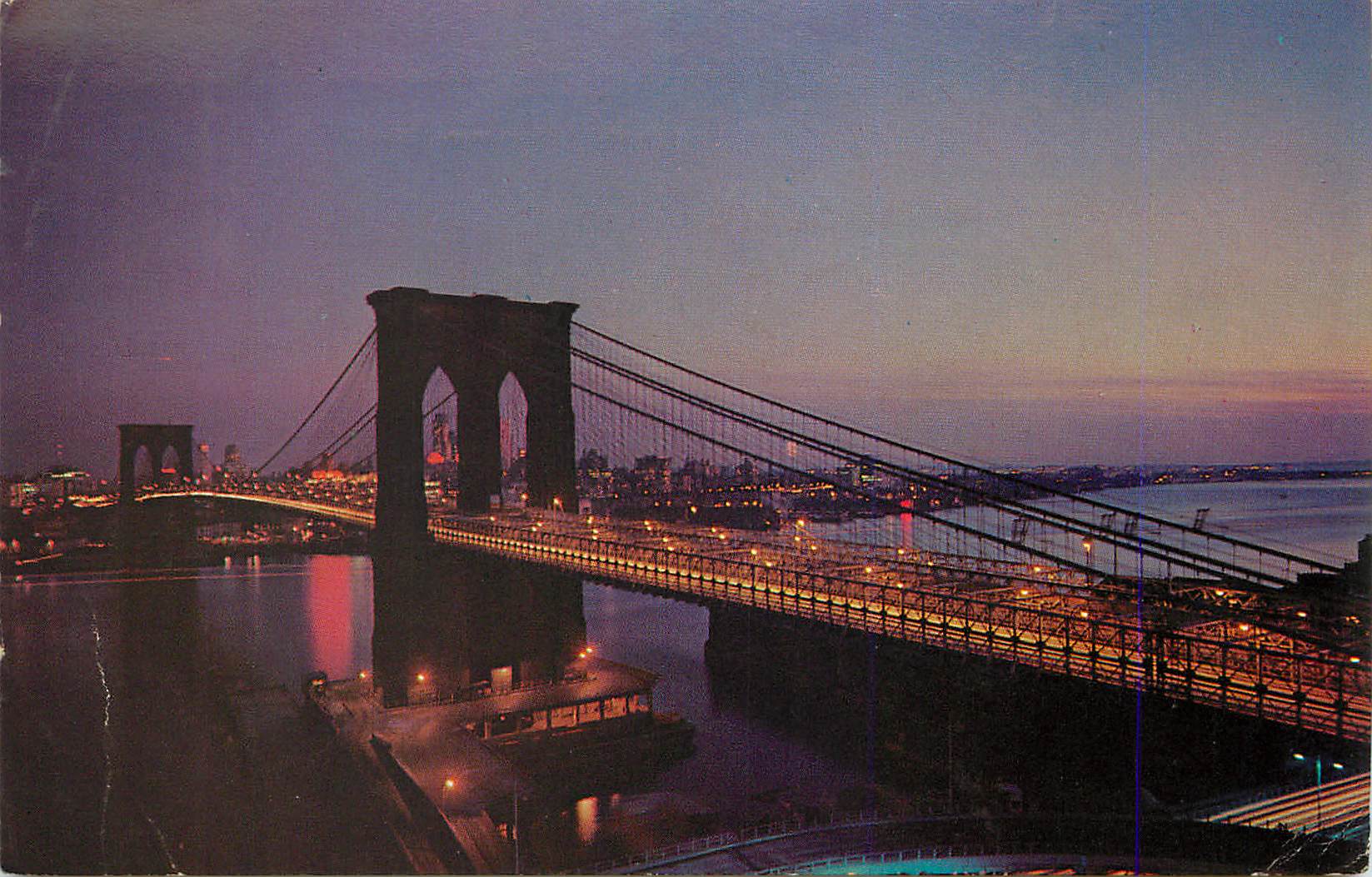 CPM Brooklyn Bridge at Night New York NY