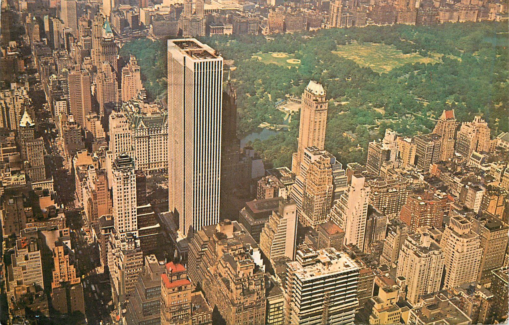 CPM The General Motors Building Surrounded by Famous Fifth Avenue Hotels and Central Park