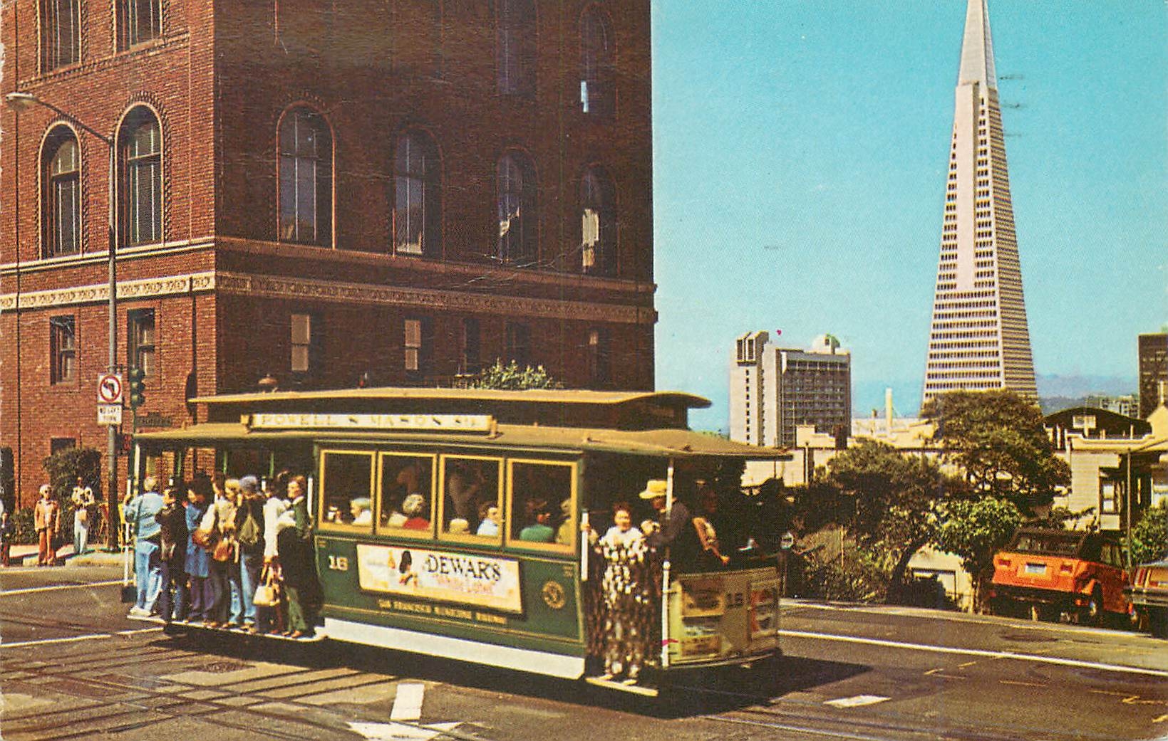 CPM San Francisco California the Powell Street Cable car line and California Street line Tramway
