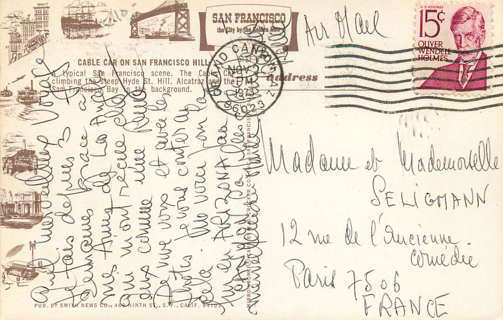 CPM Cable Car on San Francisco Hill Tramway — Verso