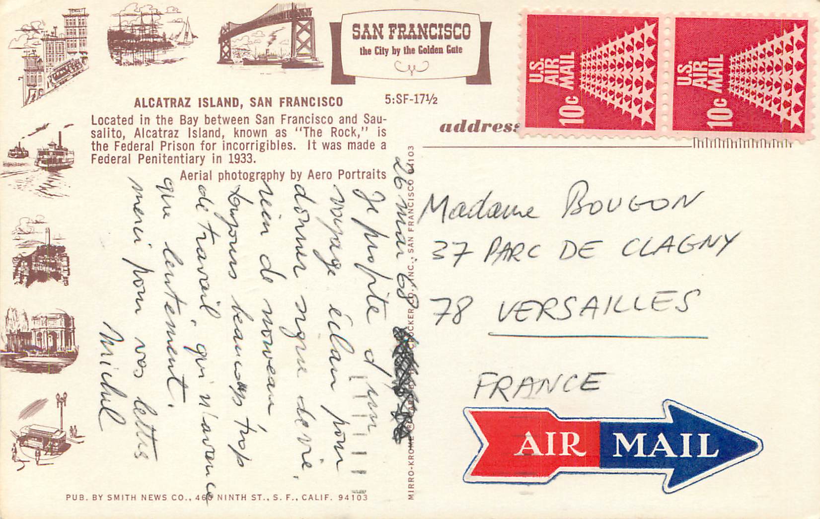 CPM Alcatraz Island San Francisco located in the Bay Between San Francisco and Sausalito — Verso