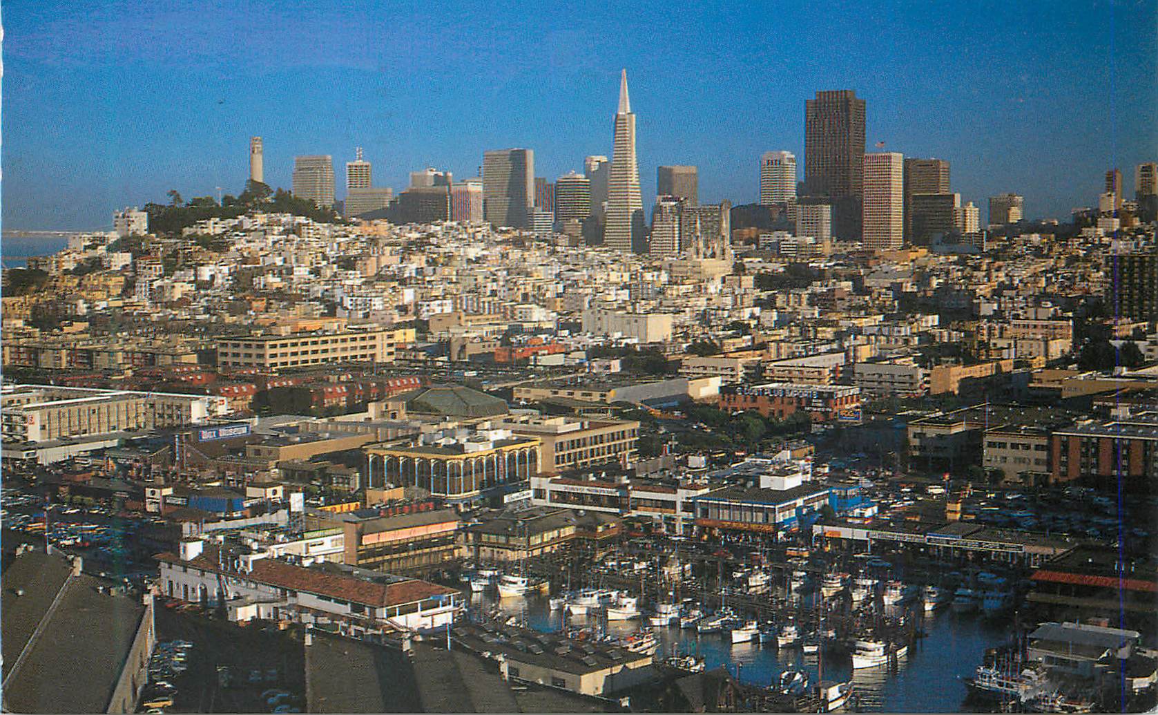 CPM San Francisco an Aerial Photograph of the City with Fisherman's Wharf in the Foreground