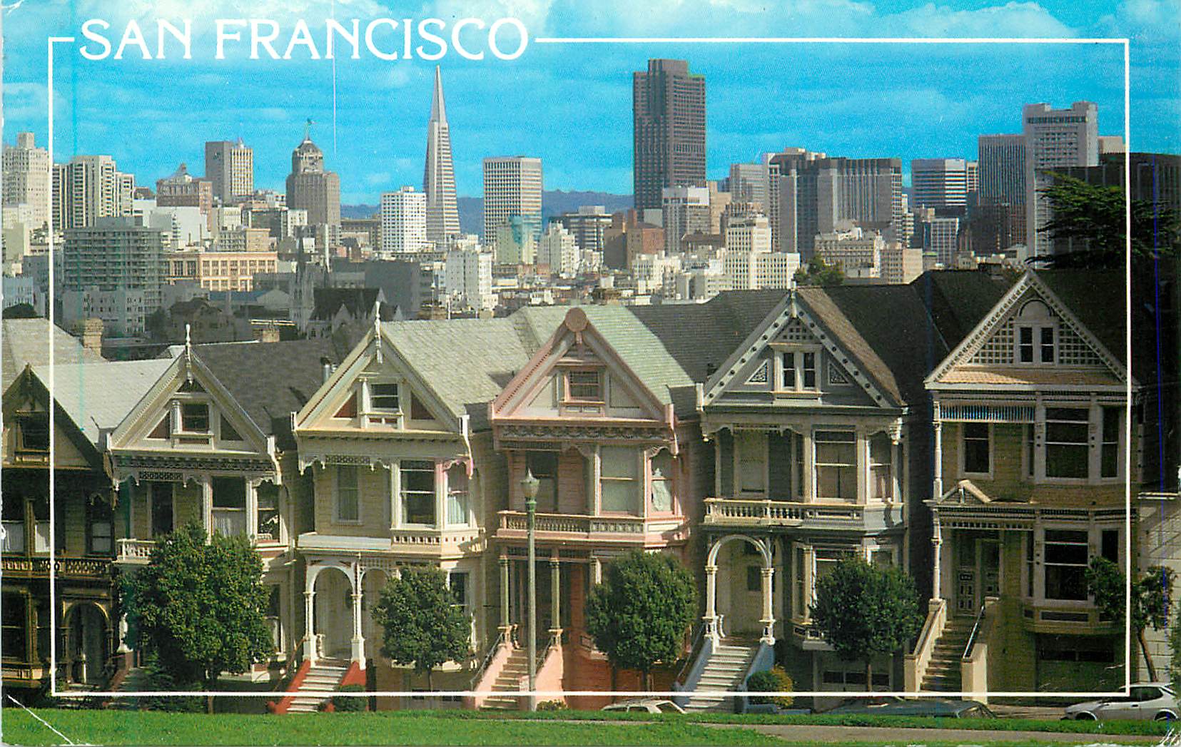 CPM San Francisco California beautiful new Houses at Alamo Square and the New Modern Buildings