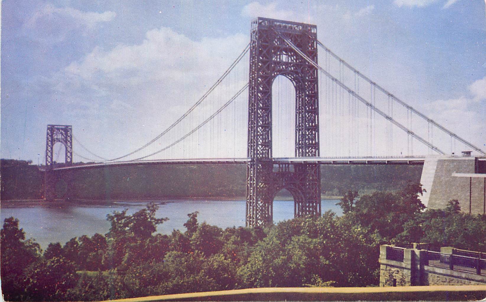 CPM Georges Washington Bridge and Hudson River connecting New York and New Jersey