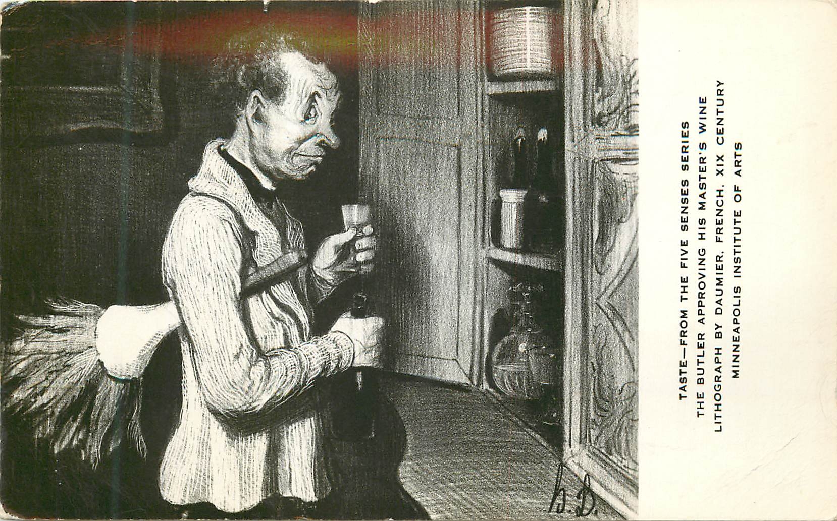 CPM Taste From the Five Senses Series The Butler Approving his Master's Wine