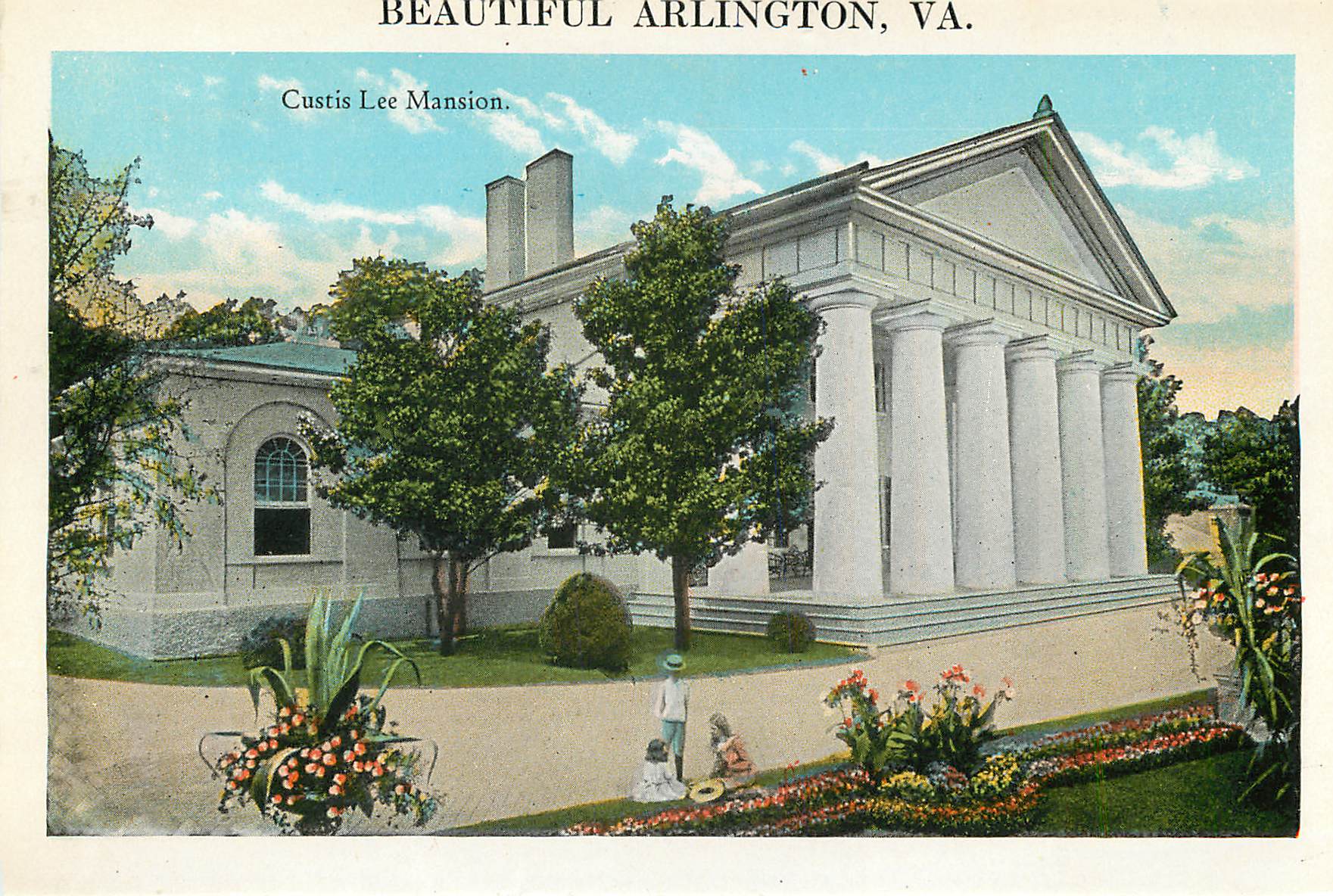 CPM Soldiers and Sailors Monument Beautiful Arlington Custis Lee Mansion — Rückseite