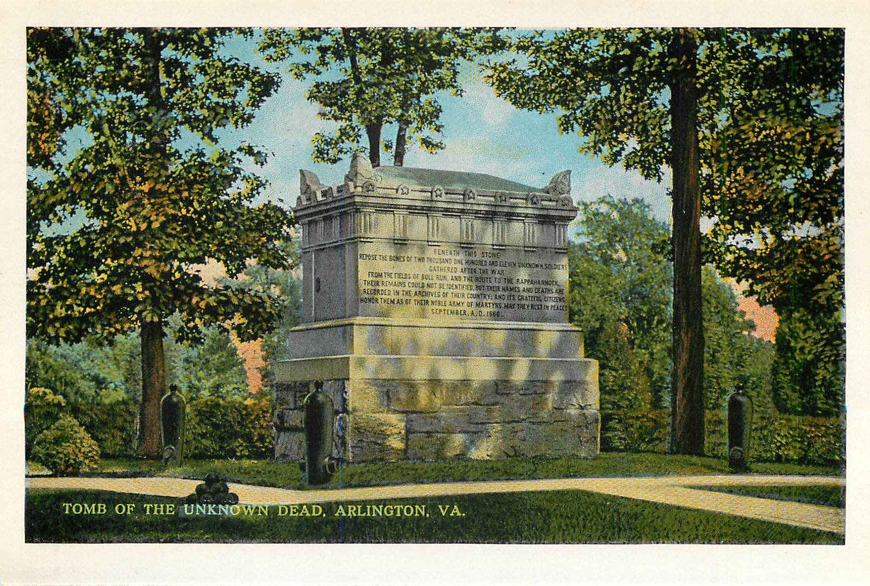 CPM Rough Riders Monument Tomb of the Unknown Dead Arlington VA — Back