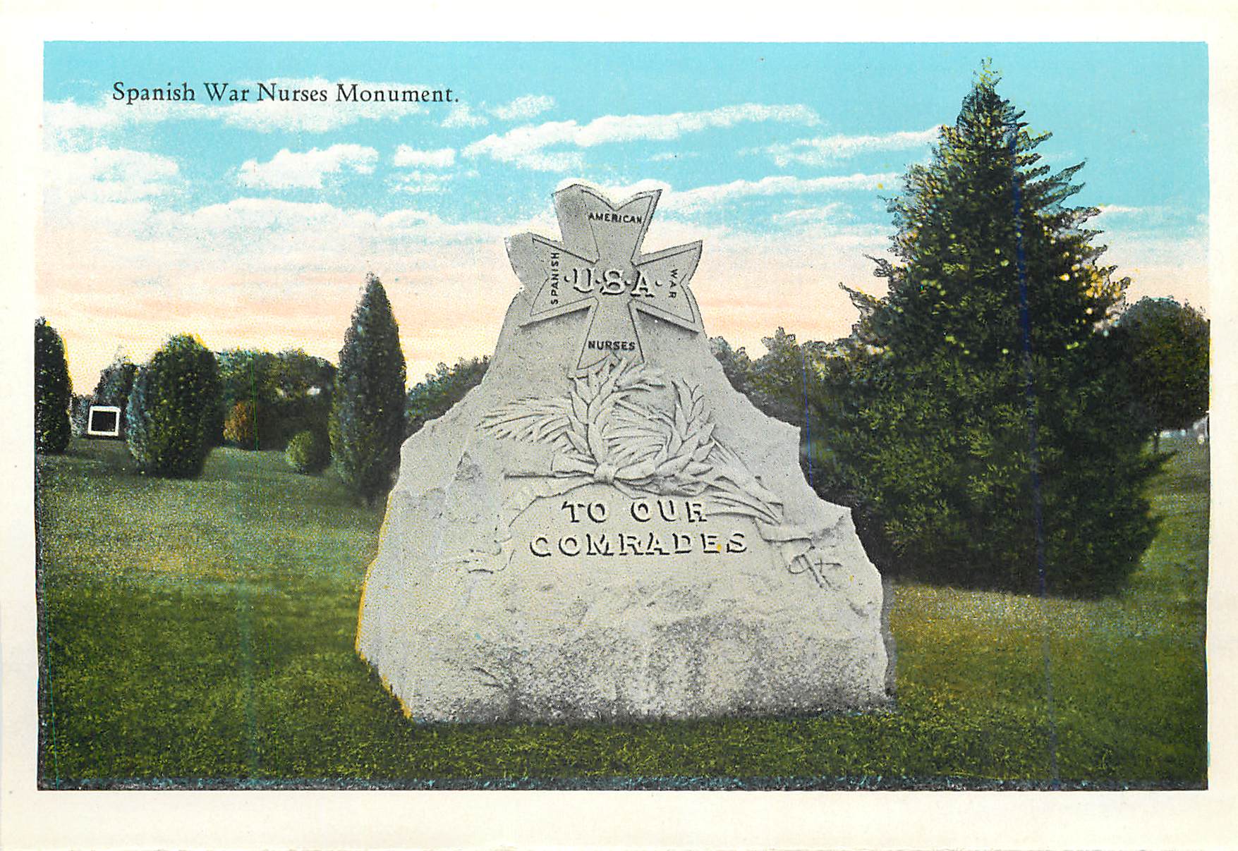 CPM Spanish War Nurses Monument Aeroplane View of Memorial Amphitheatre From the East