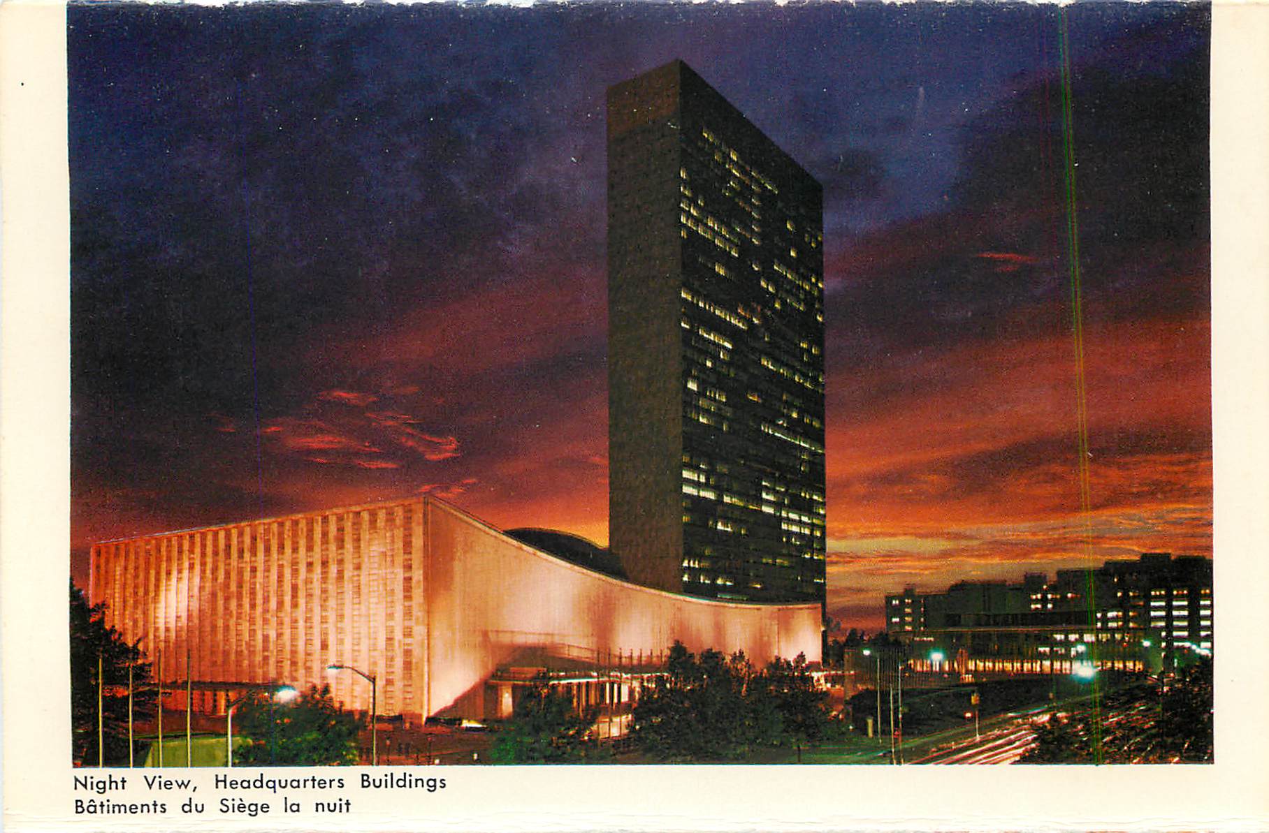 CPM Salle du Conseil de Tutelle Batiments du Siege La Nuit United Nations New York — Back