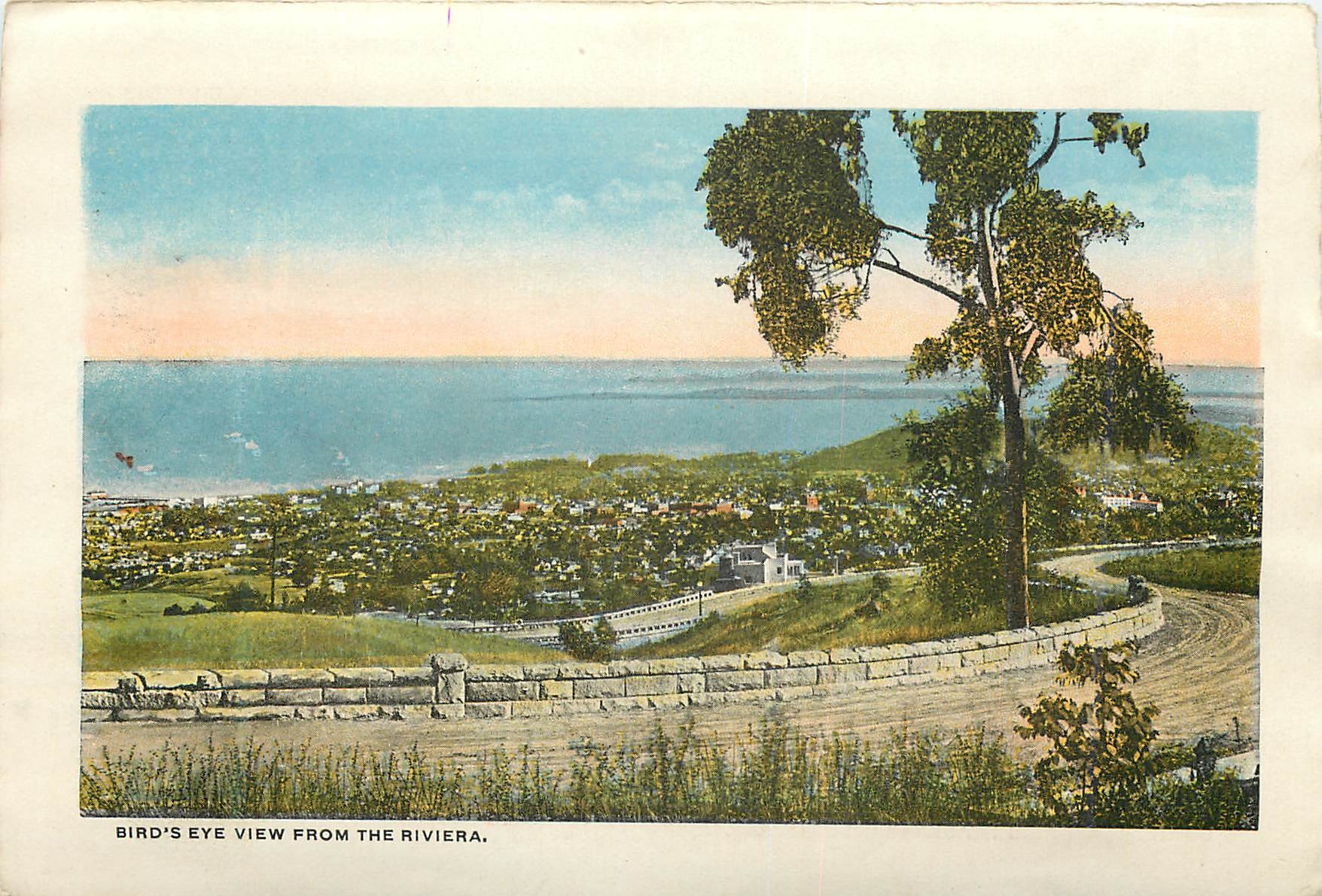 CPM Bird's Eye View From the Riviera On the Coast Highway Near Santa Barbara