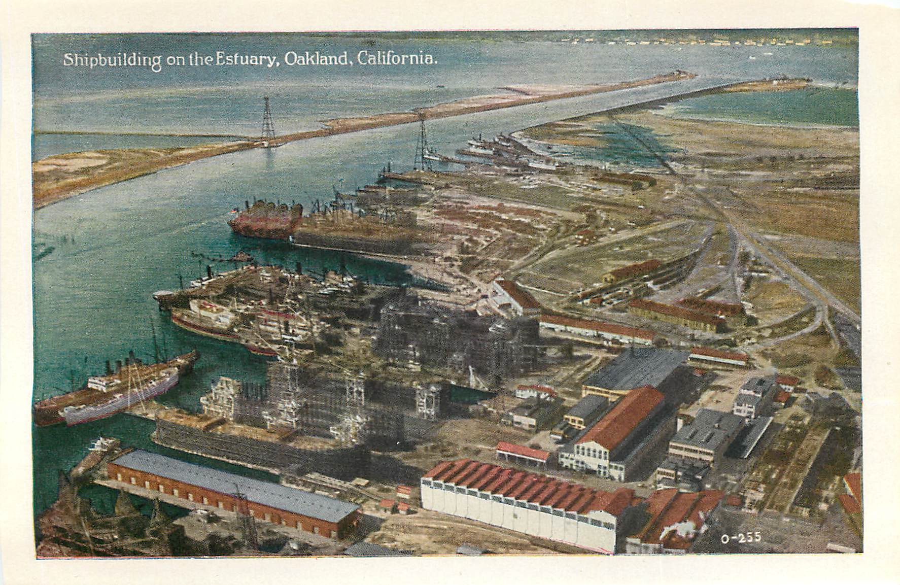 CPM Hotel Oakland California Shipbuilding on the Estuary Oakland California — Rückseite