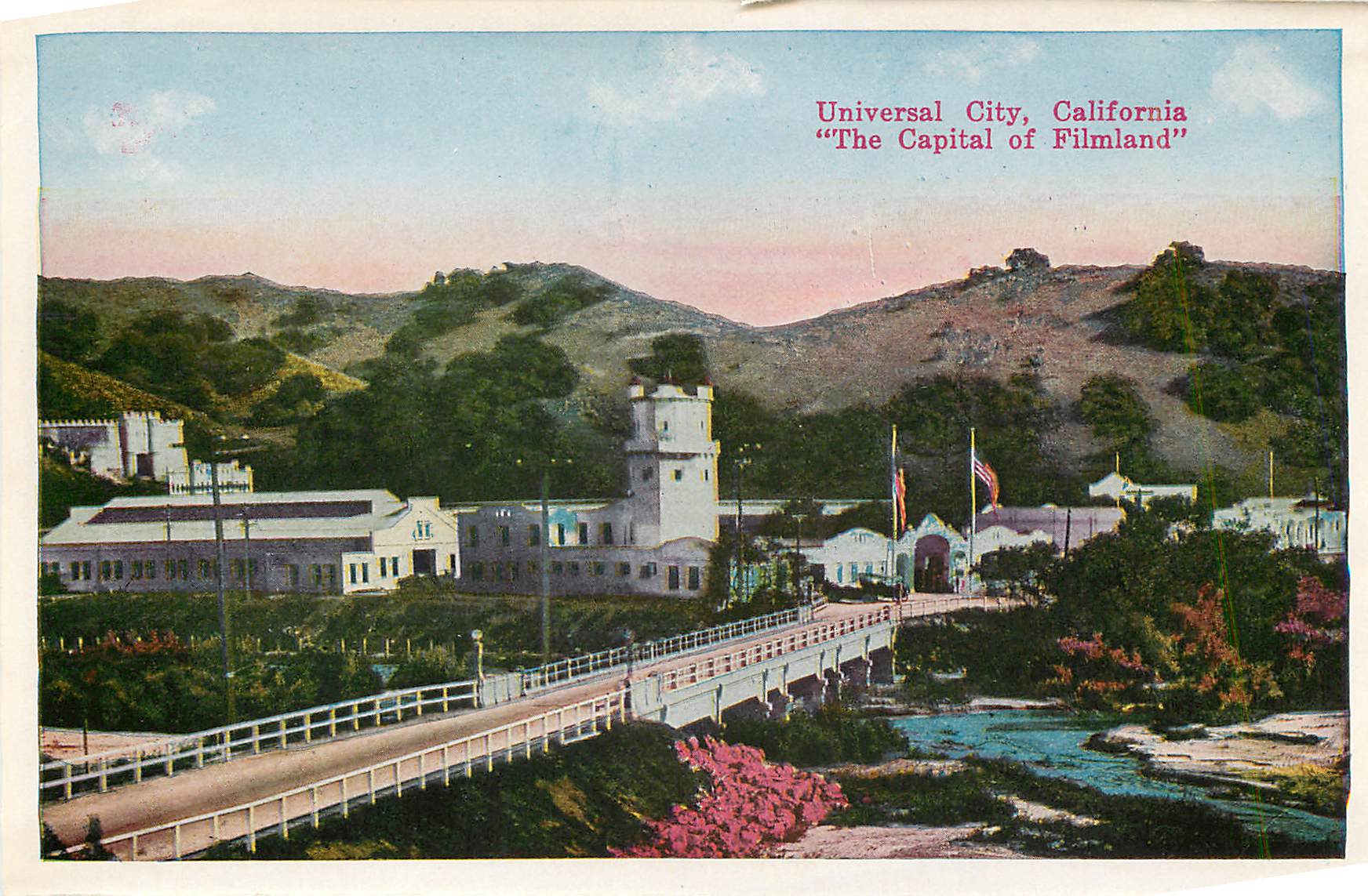 CPM Redlands California Nestled in the Orange Groves Universal City California The Capital of Filmland — Rückseite