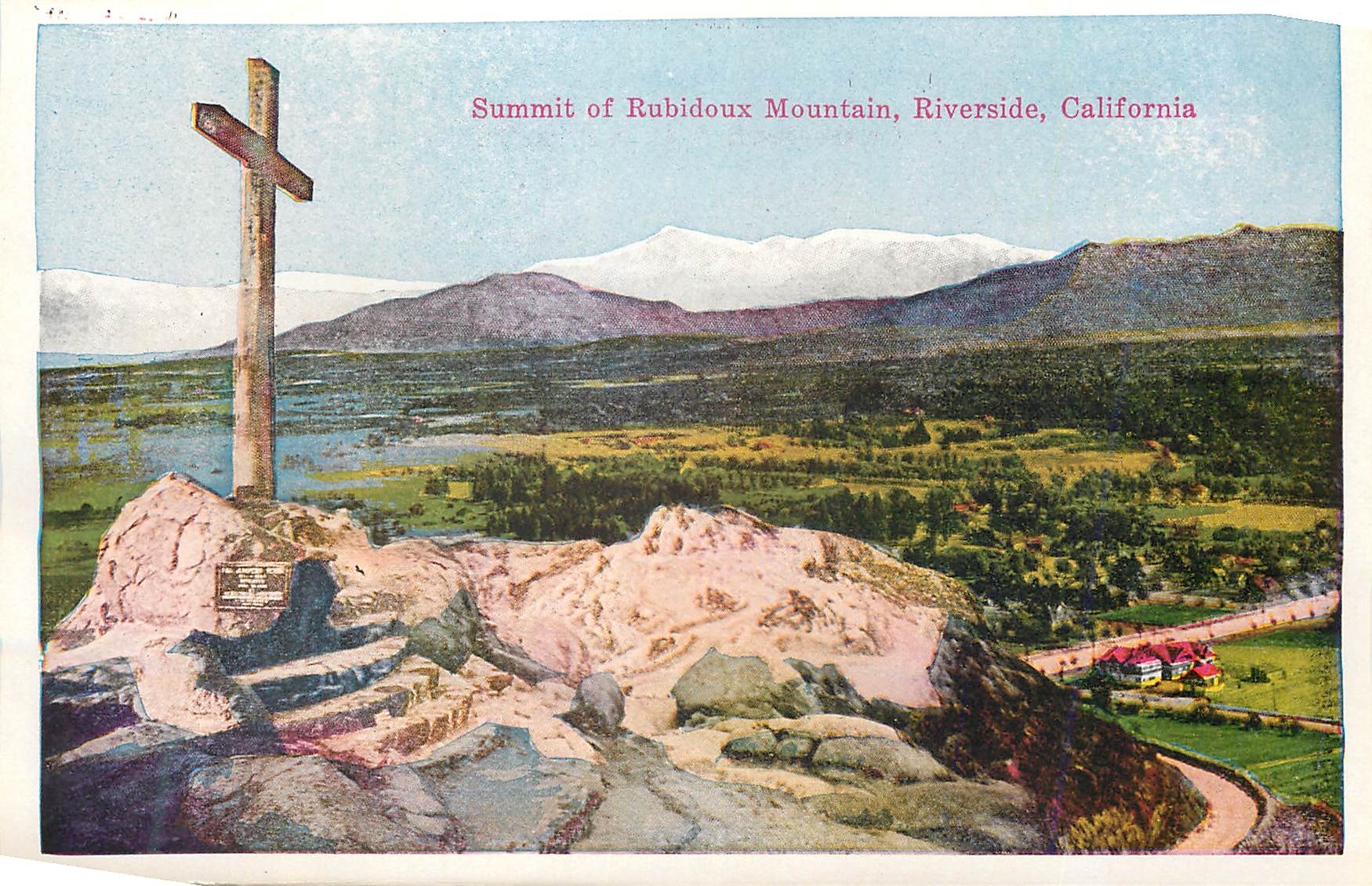 CPM Summit of Rubidoux Mountain Riverside California On the Beach at Ocean Park cal Venice in Distance