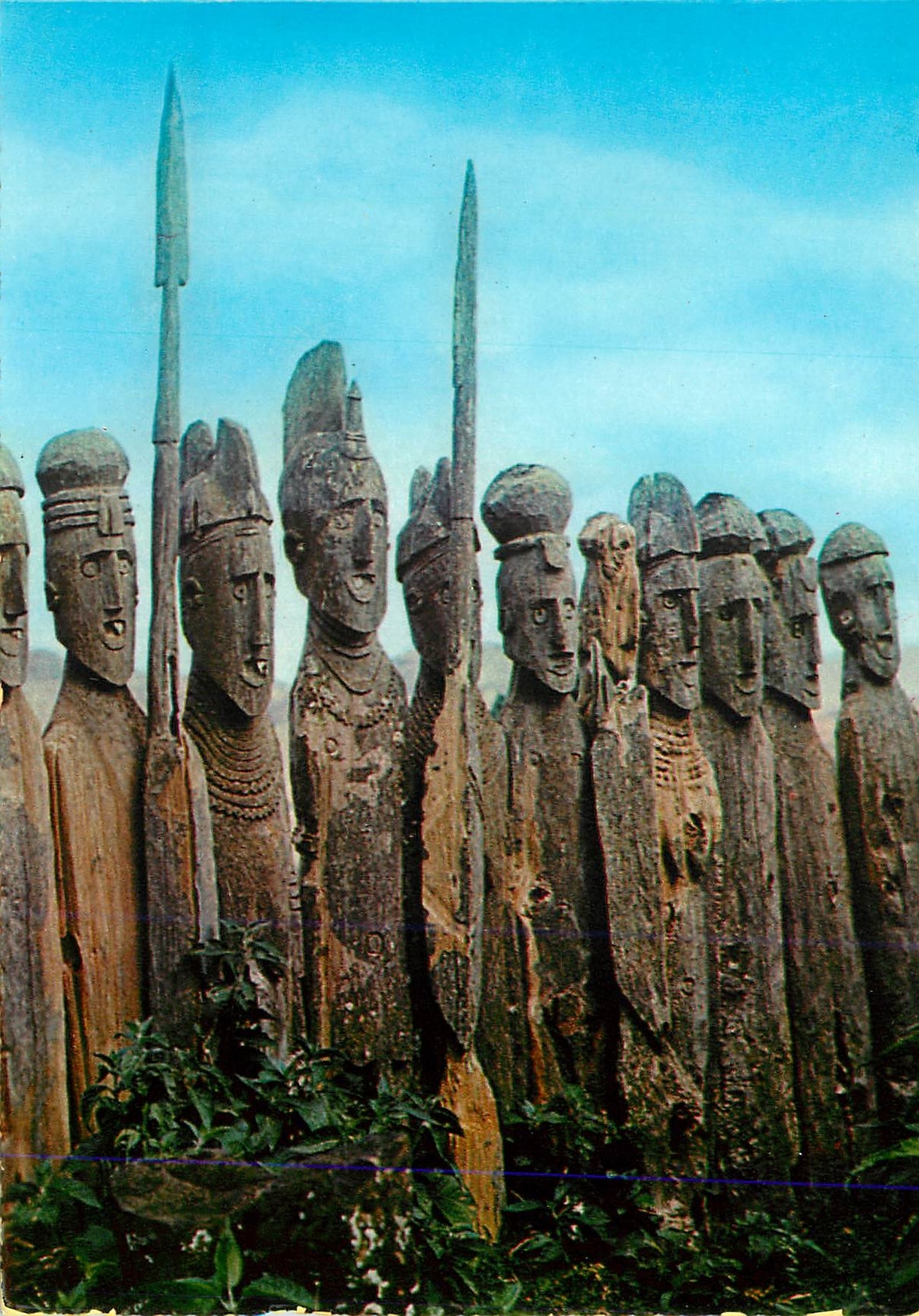 CPM Sculptured Wooden Tombstones Gemu Gofa Province