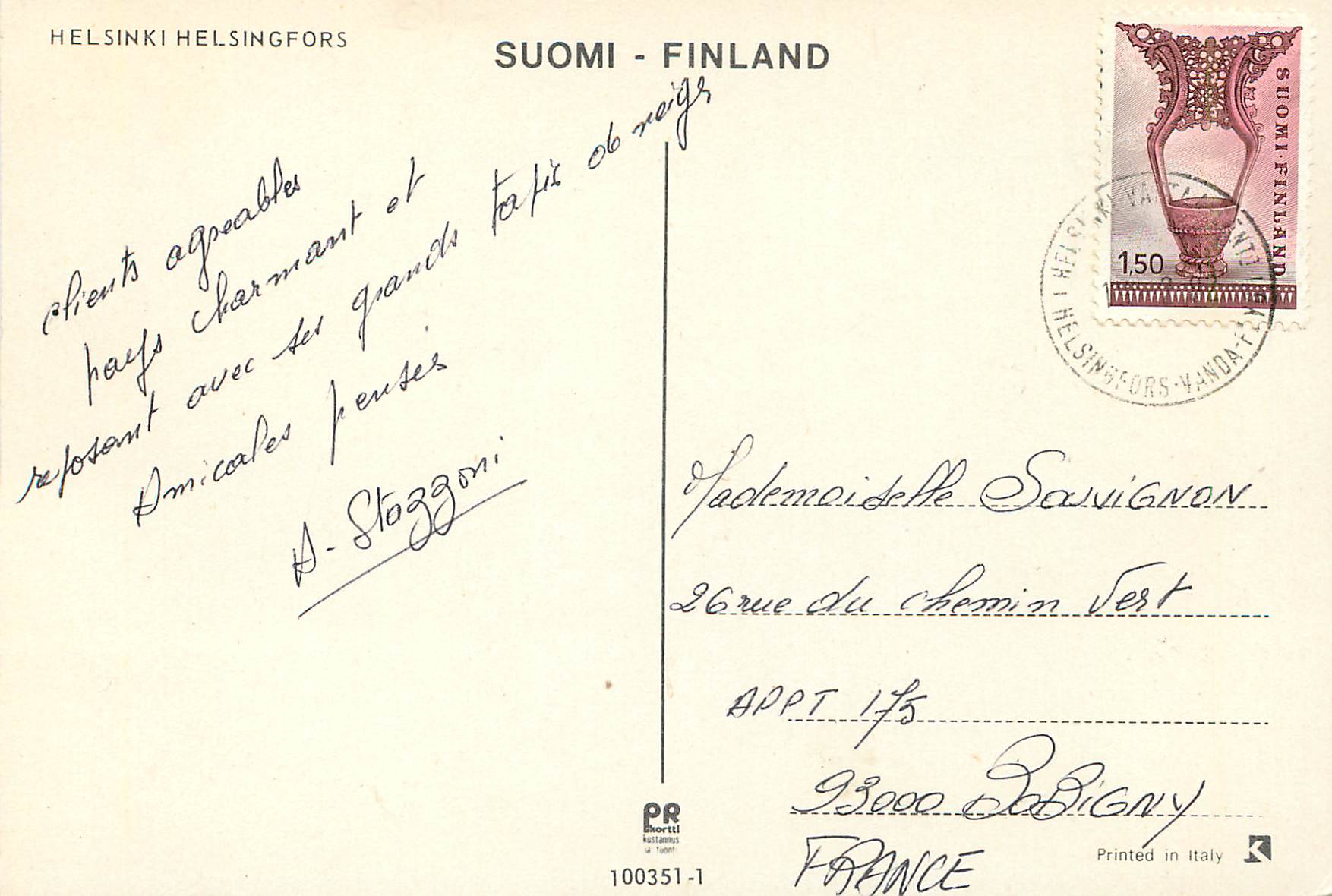 CPM Helsinki Helsingfors Suomi Finland — Rückseite