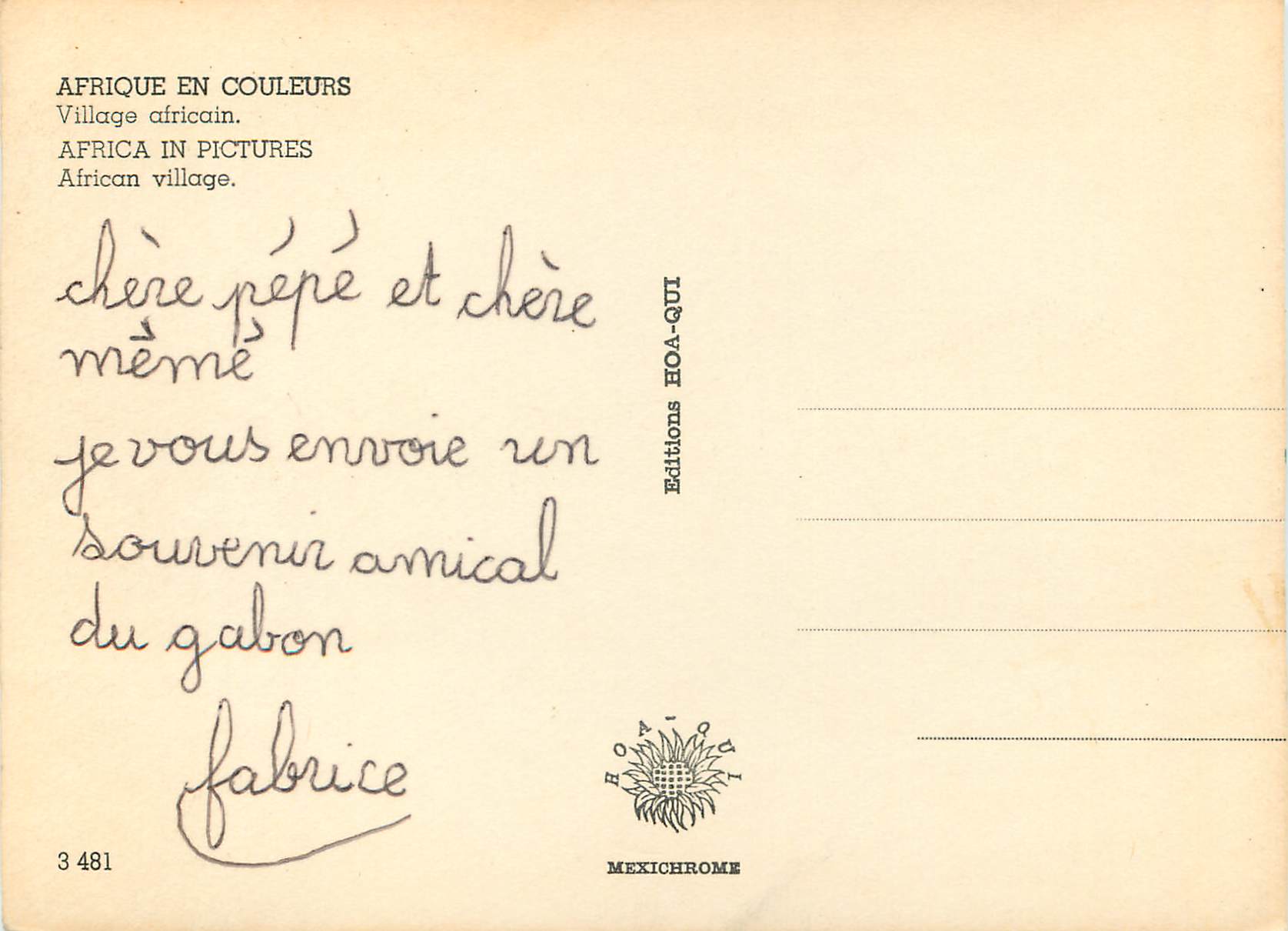 CPM Afrique en Couleurs Village Africain — Rückseite