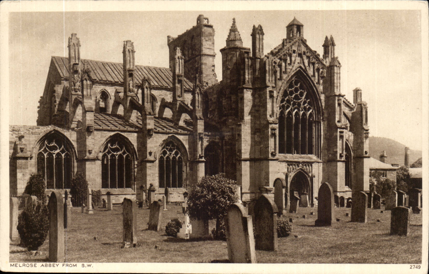 Scotland-- Melrose Abbey From S:W: -CPA