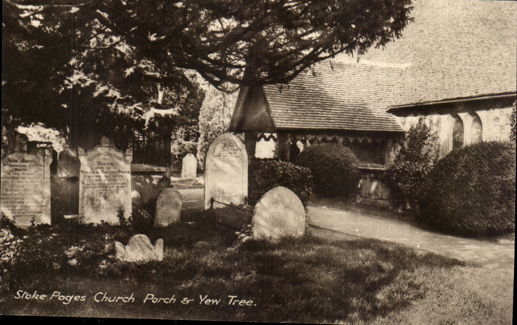 Buckinghamshire England-- Stoke Poges Church and Yew Tree -CPA