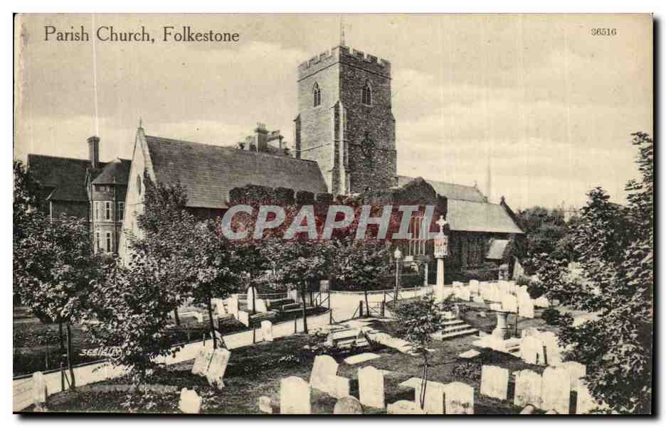Kent- Folkeston Parish Church -CPA