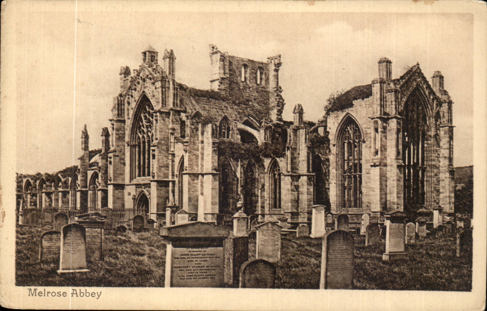 Scotland-Melrose Abbey-Founded by St Aidan in about Ad 660 -CPA