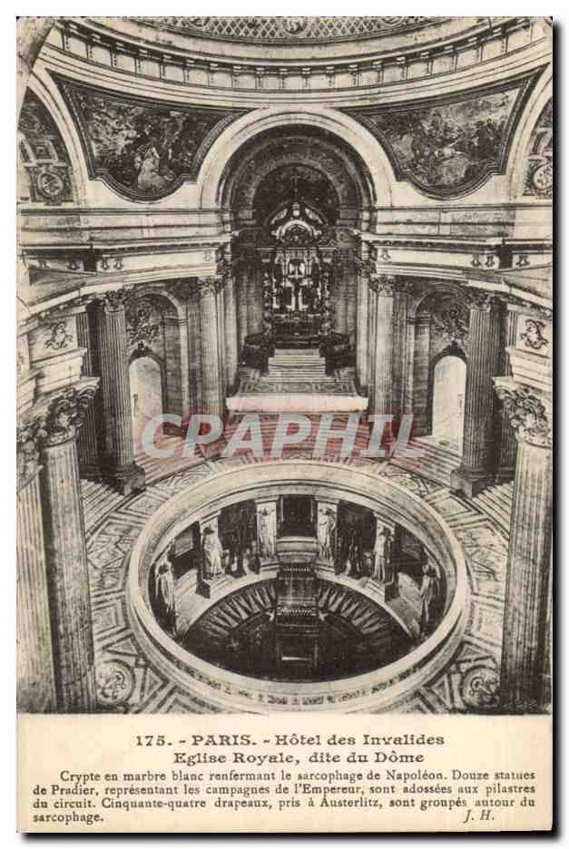 Paris- Hotel des Invalides- Eglise Royal dite de Dome- Crypte en Mabre blanc le sarcophage de Napoleon -CPA